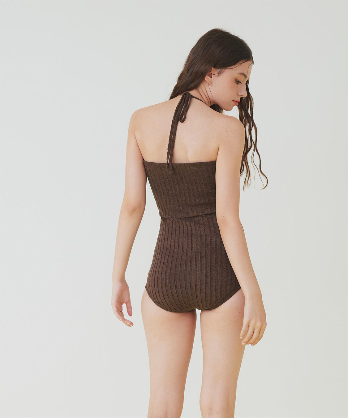 SEA DRESS「太リブニットデザインワンピース/水着」|ビキニ|