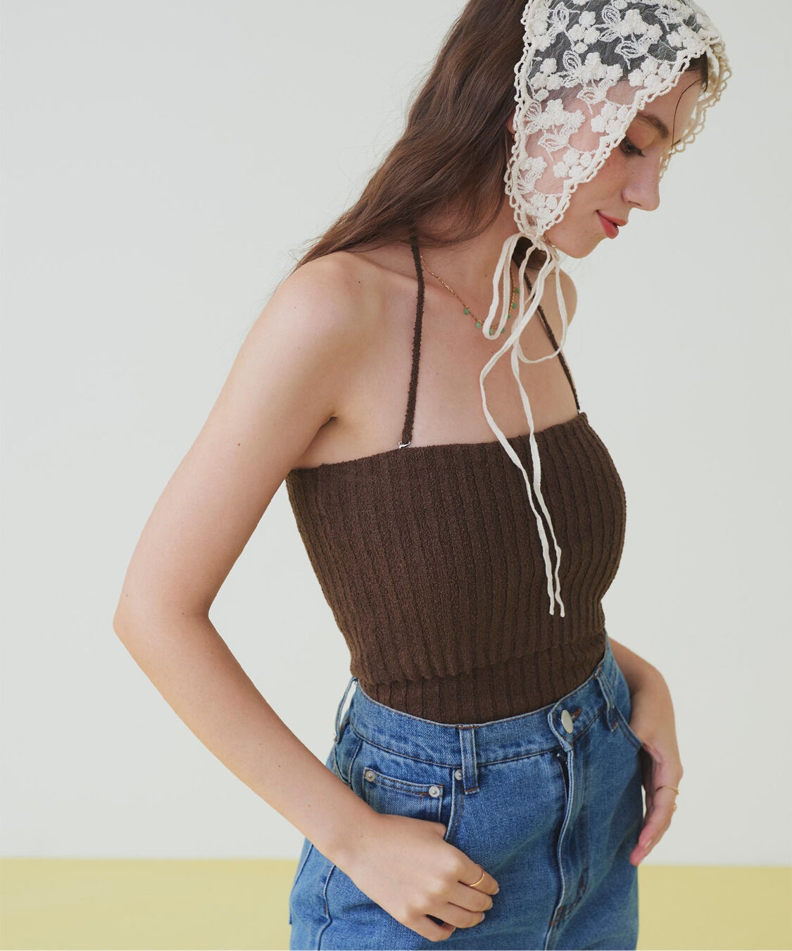 SEA DRESS「太リブニットデザインワンピース/水着」|ビキニ|