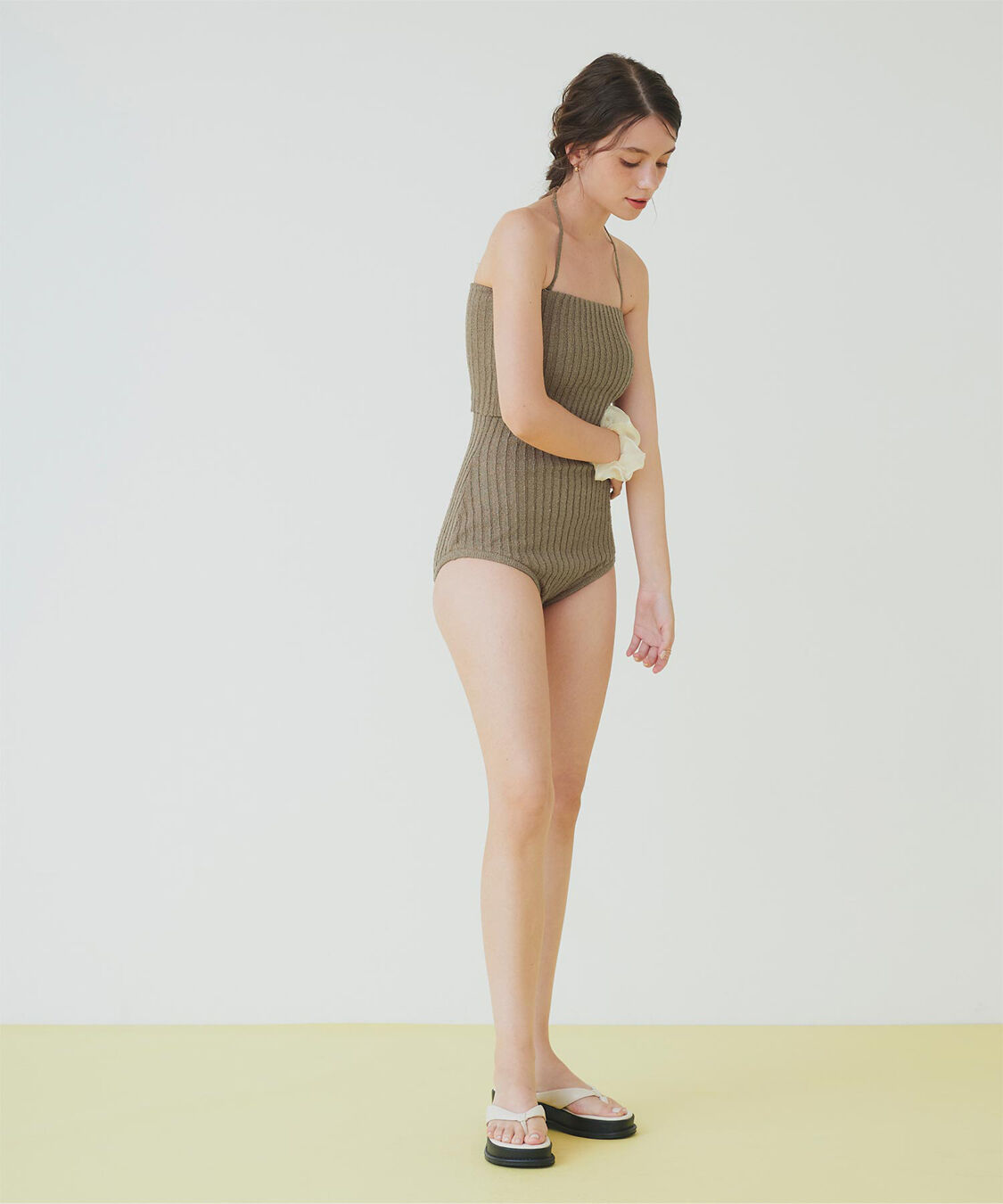 SEA DRESS「太リブニットデザインワンピース/水着」|ビキニ|