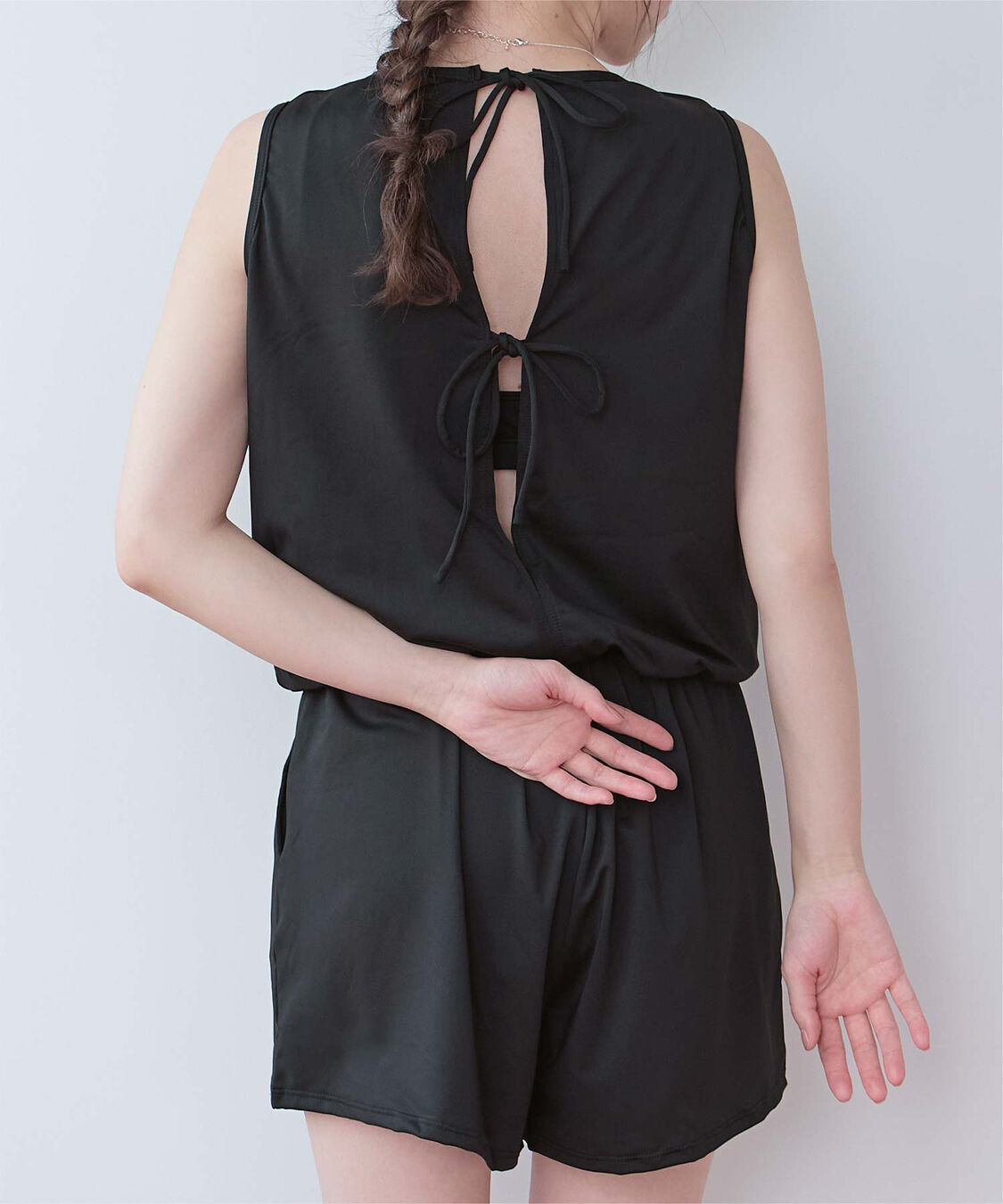 SEA DRESS「ﾊﾞｯｸﾘﾎﾞﾝﾉｰｽﾘｰﾌﾞｵｰﾙｲﾝﾜﾝ/水着」|コンビネゾン|