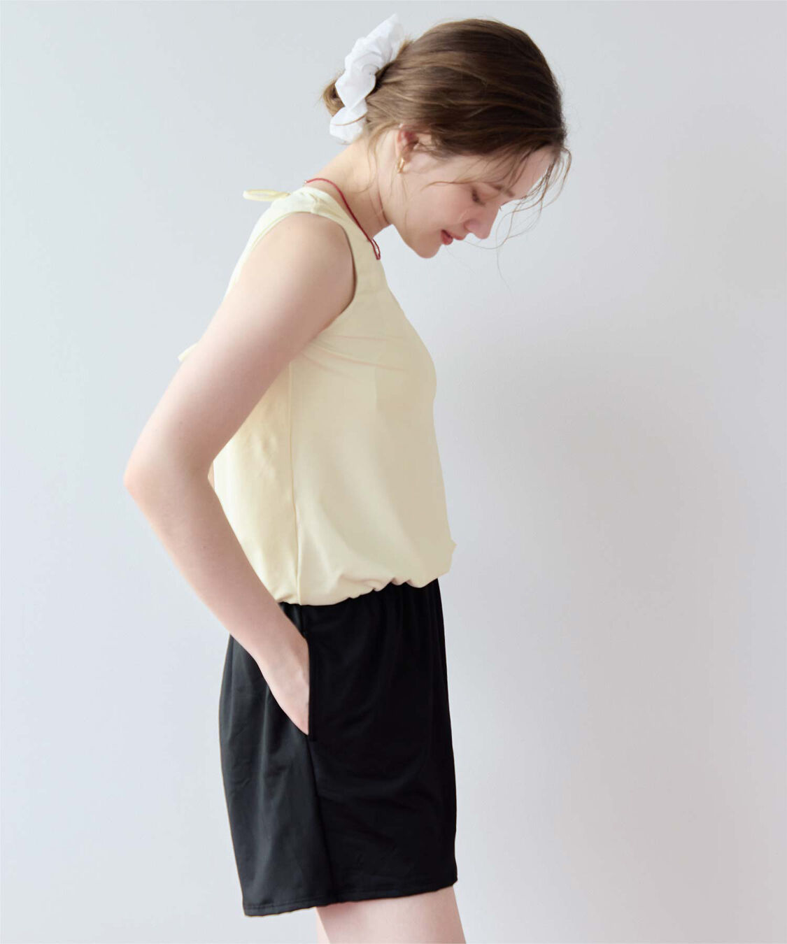 SEA DRESS「ﾊﾞｯｸﾘﾎﾞﾝﾉｰｽﾘｰﾌﾞｵｰﾙｲﾝﾜﾝ/水着」|コンビネゾン|