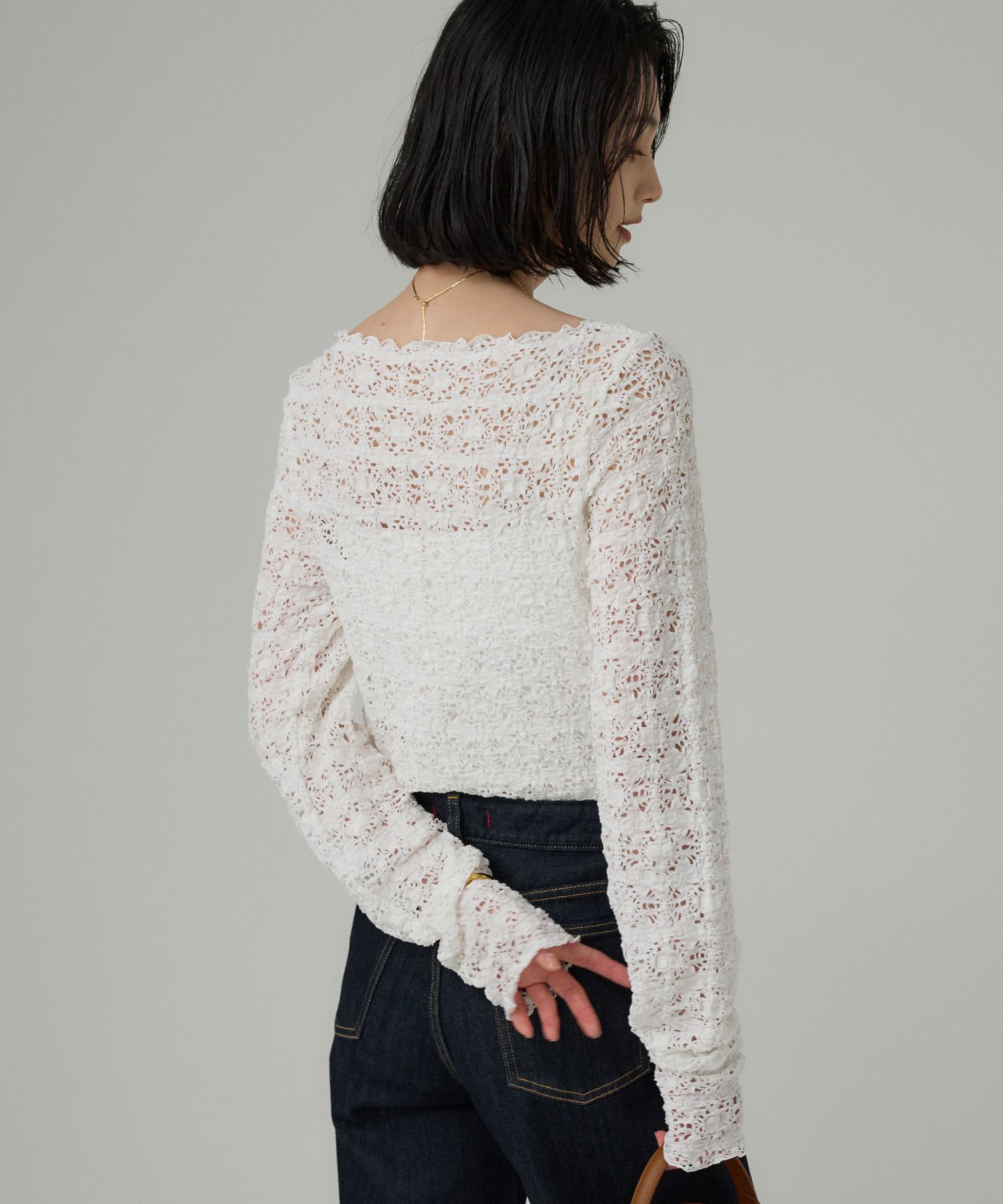 BABYLONE「ストレッチレースプルオーバー」|Tシャツ・カットソー|