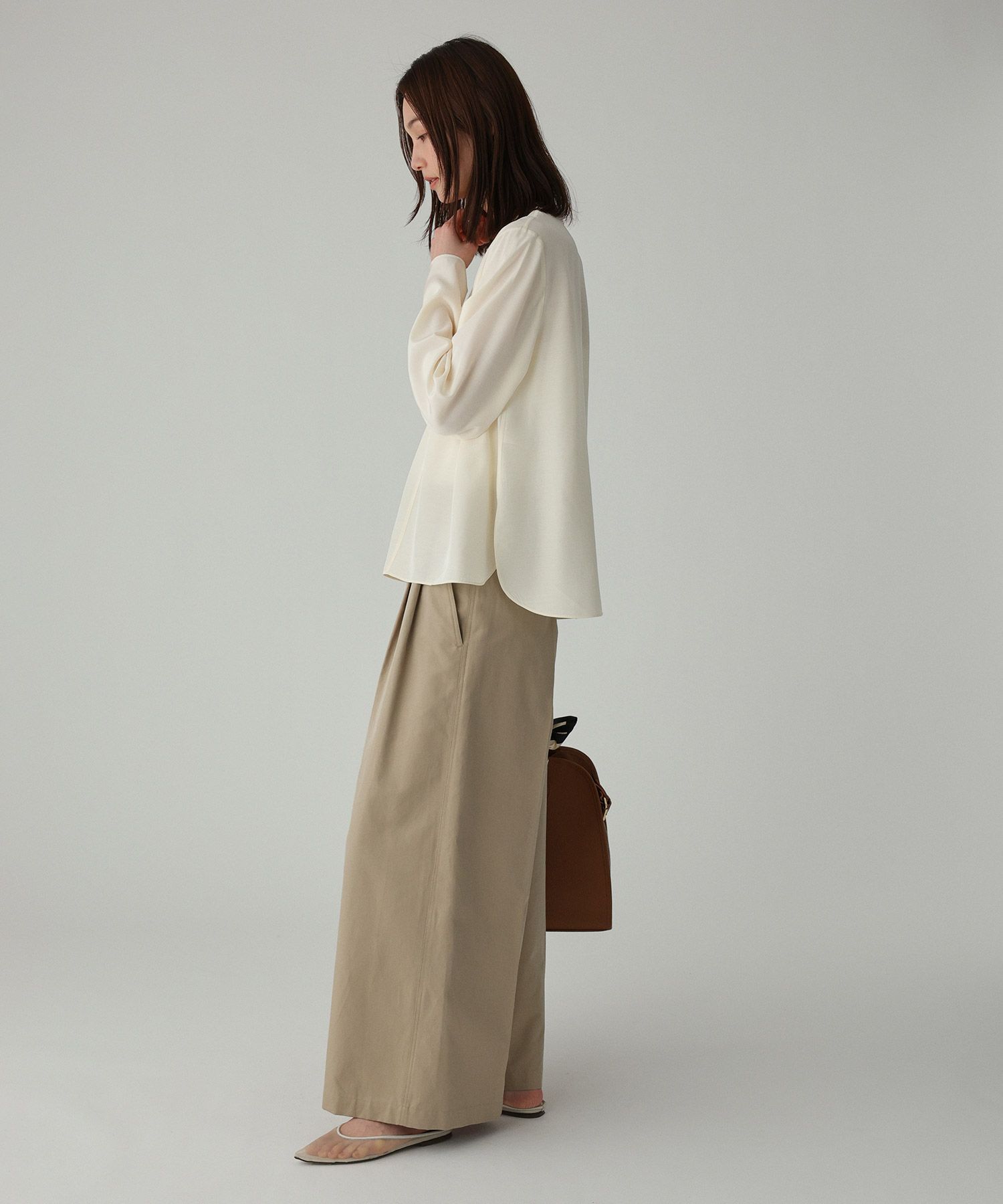 BABYLONE「ｱｾﾃｰﾄｼﾙｷｰBL」|シャツ・ブラウス|