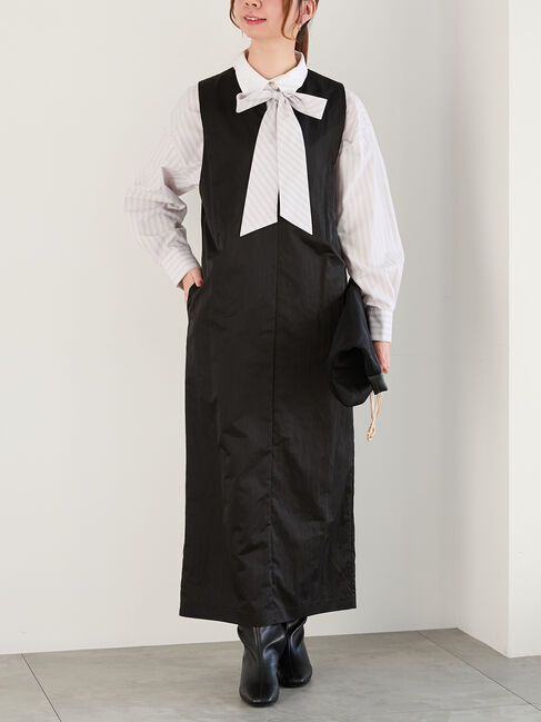Te chichi「ナイロンスキッパージャンスカ」|ワンピース|ブラック
