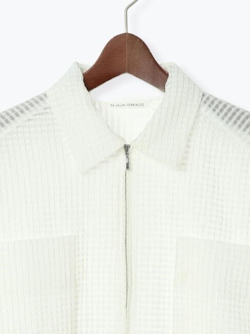 Te chichi TERRASSE「シアーチェックジップブルゾン」|ブルゾン・スタジャン|