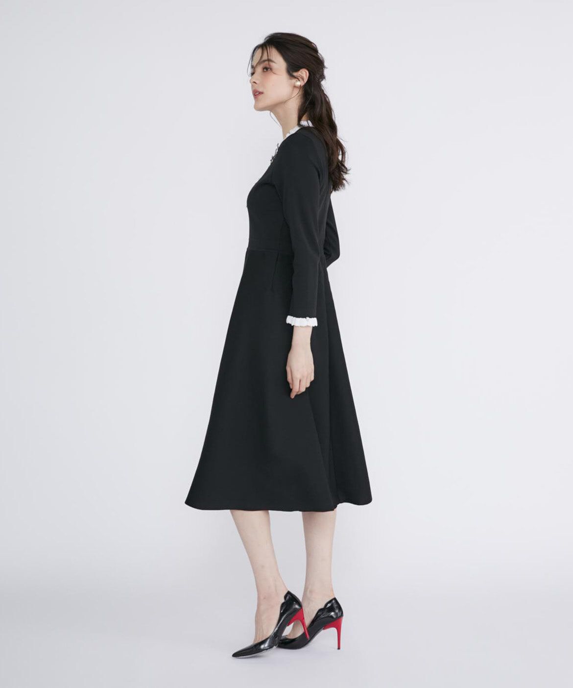 Maglie le cassetto「《M Maglie le cassetto》フリルデザインニットワンピ―ス」|ワンピース|