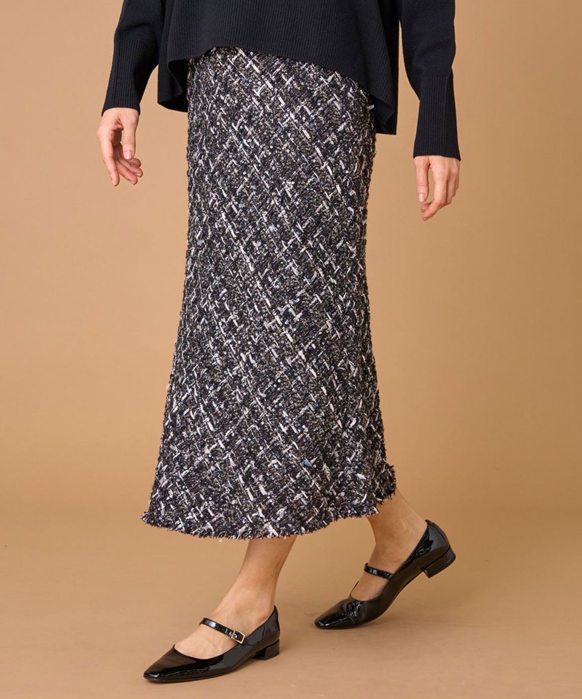 INED「ツイードスカート《TOURNIER/トゥルニエ》」|スカート|グリーン