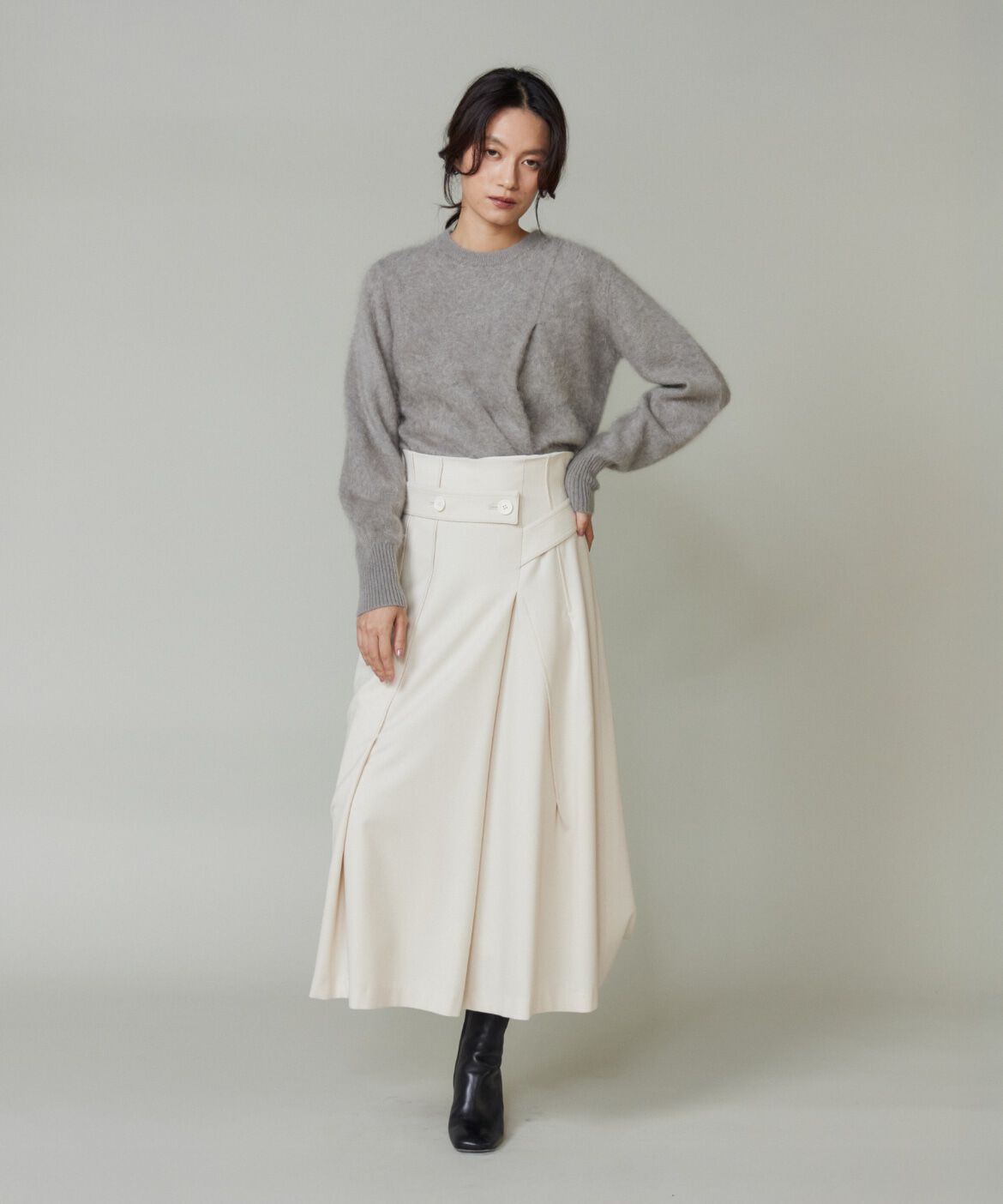 la veille by SUPERIOR CLOSET「《大きいサイズ》カシミヤタックプルオーバー」|ニット・セーター|