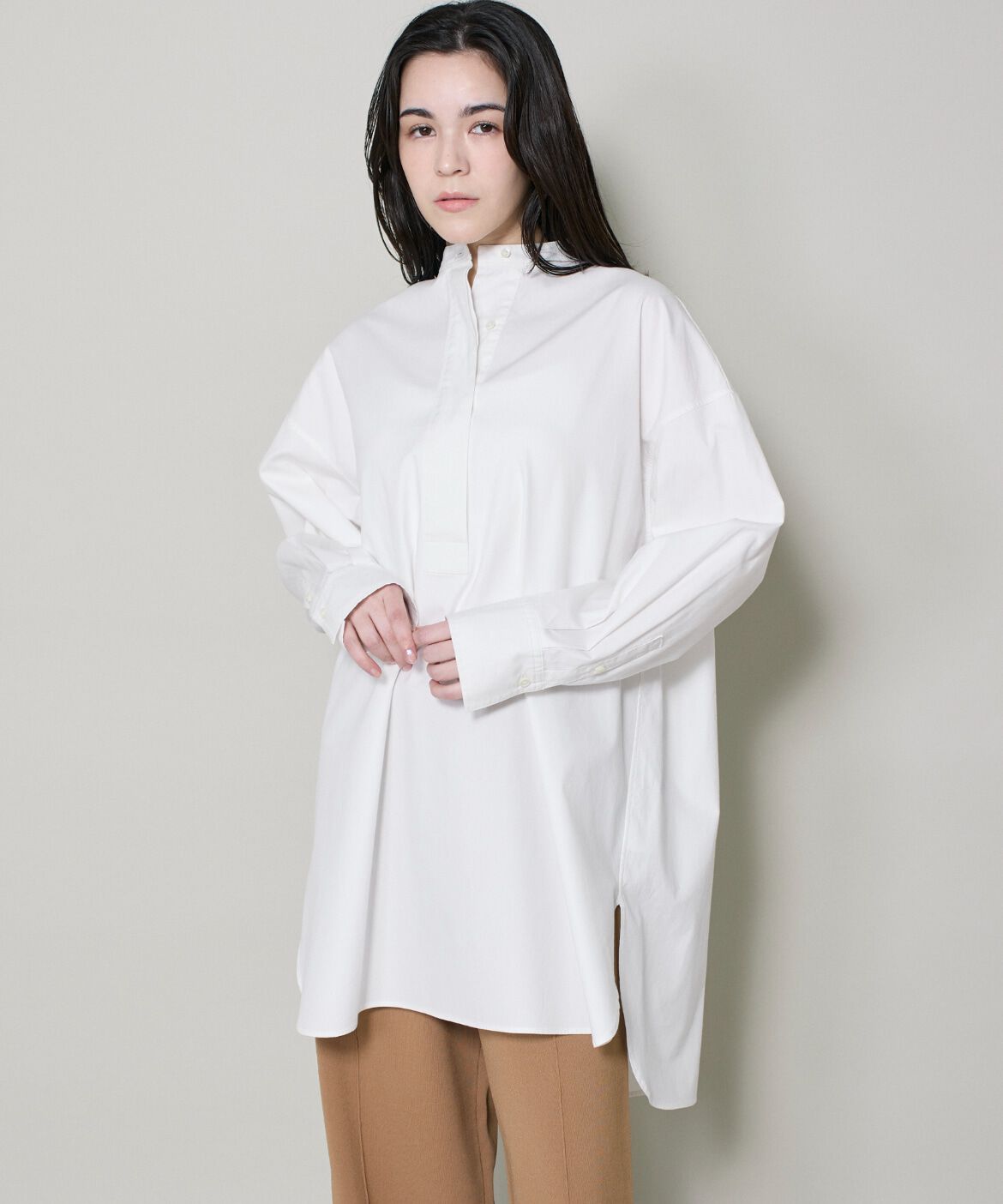 DAY by DAY it&rsquo;s international「スタンドカラーオックスロングシャツ」|シャツ・ブラウス|オフホワイト1