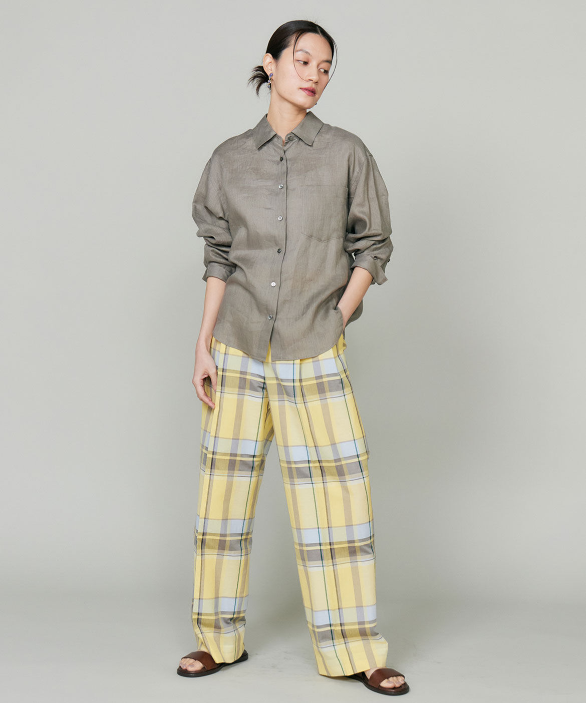 INED「リネンレギュラーカラーシャツ　　　」|シャツ・ブラウス|