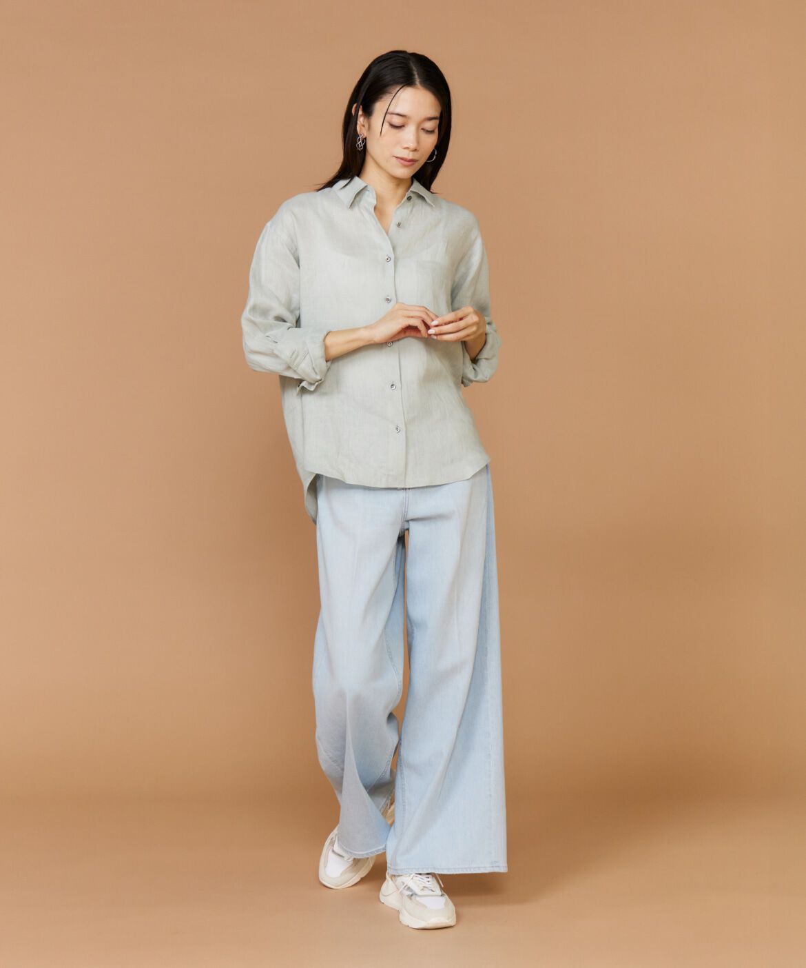 INED「リネンレギュラーカラーシャツ　　　」|シャツ・ブラウス|