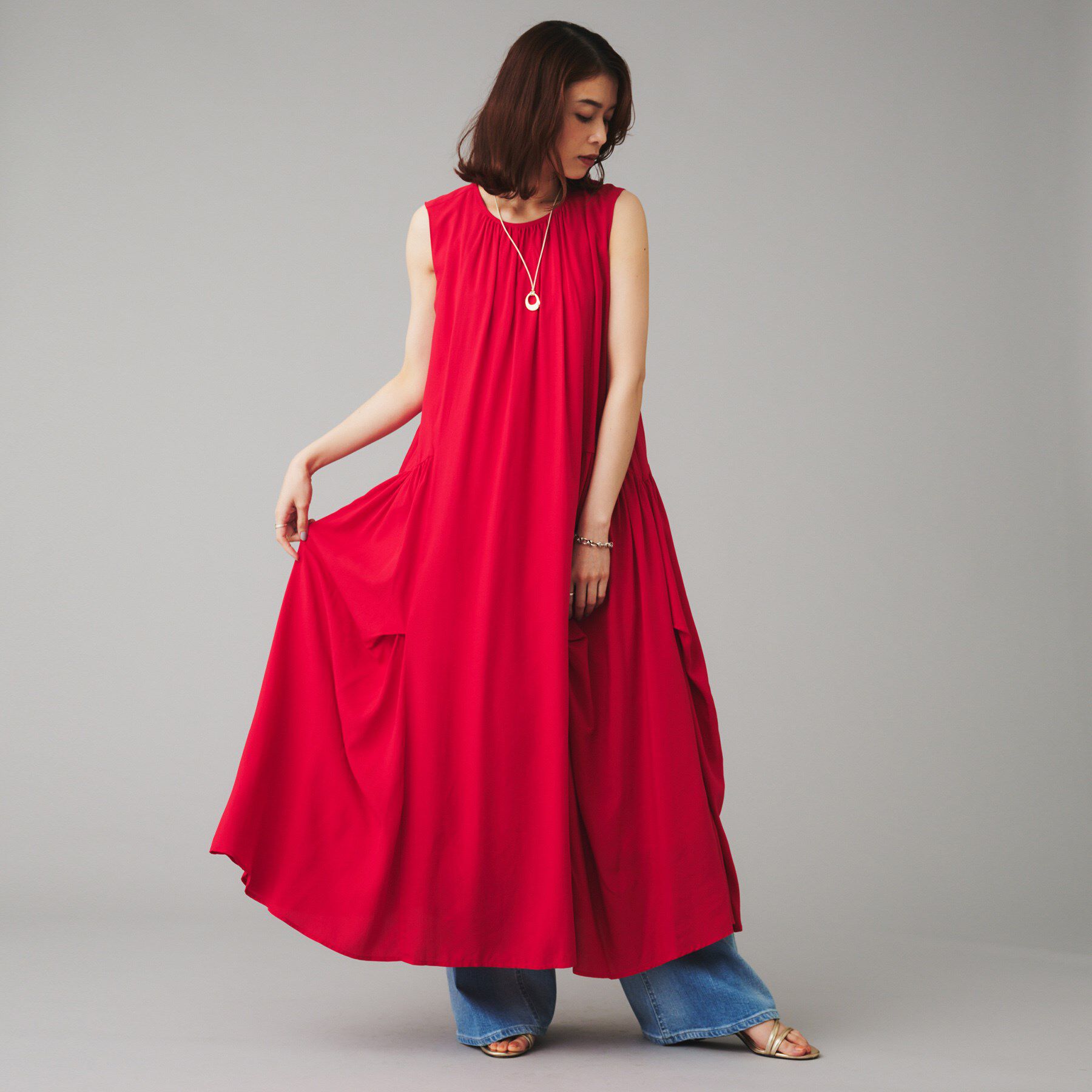 UNTITLED「【SEADRAKE】デザインギャザーワンピース」|ワンピース|