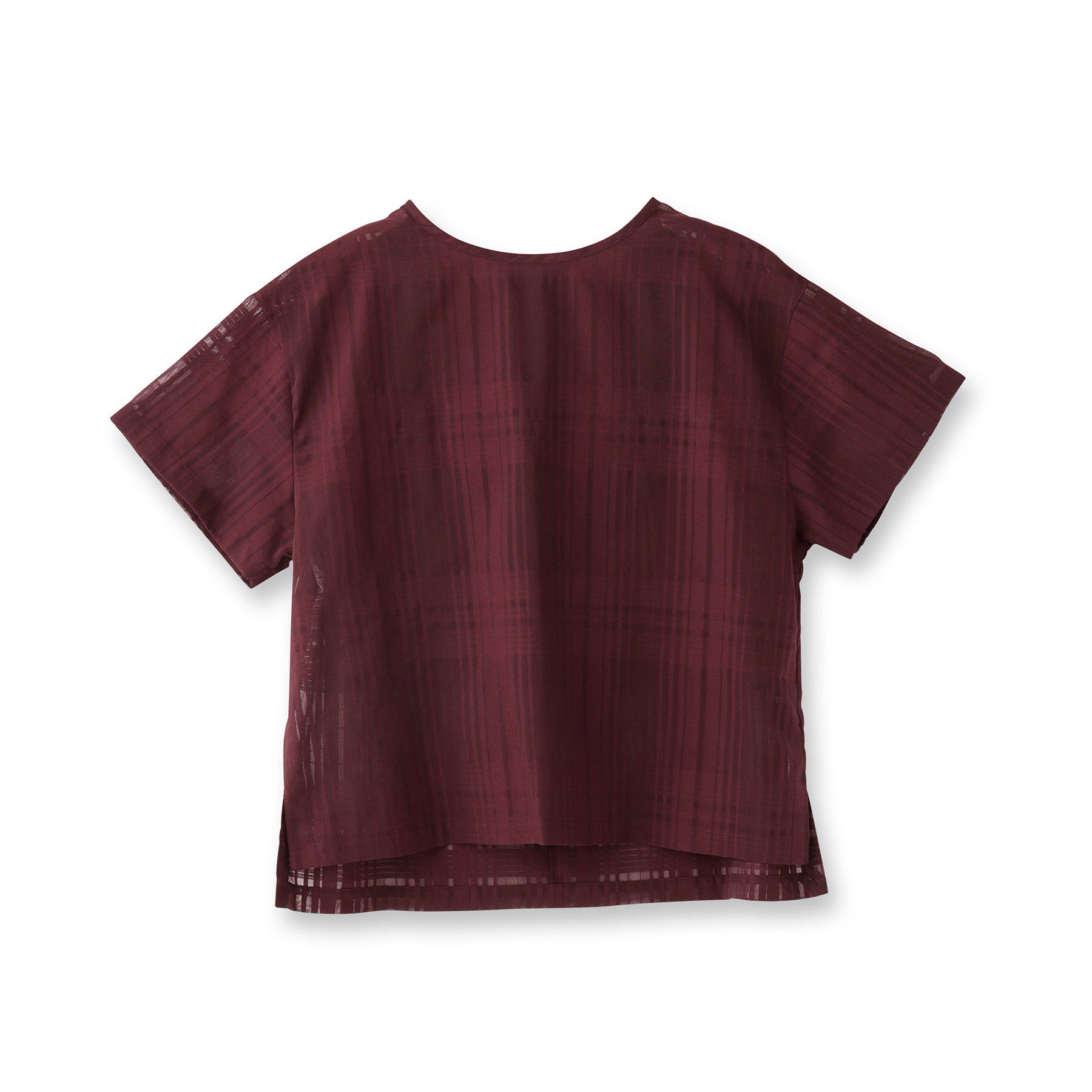 UNTITLED「【セットアップ可/エレガント】シアーチェックTブラウス」|シャツ・ブラウス|