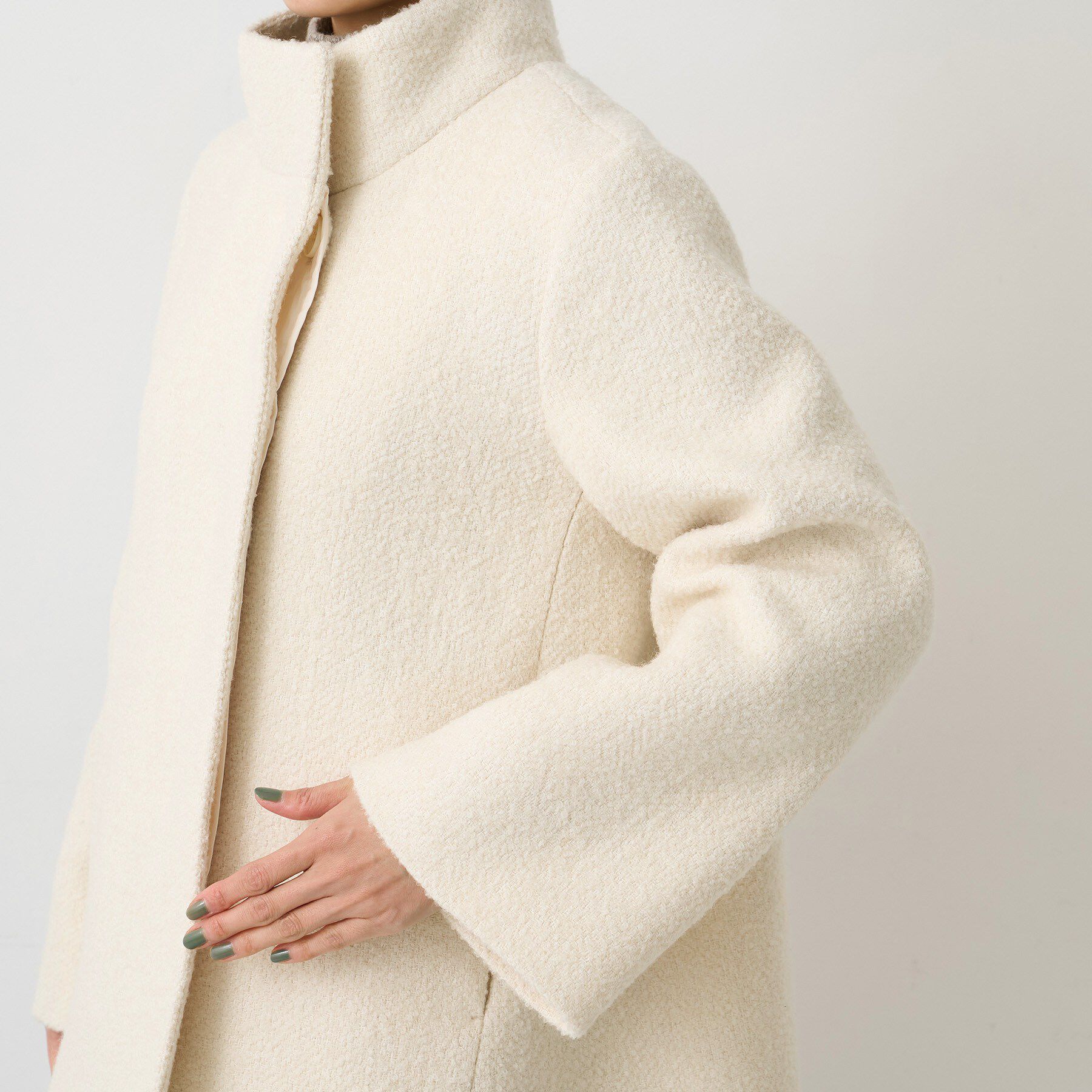 UNTITLED「【ツイード風/スタンドカラー】ファンシーヘリンボンコート」|その他|