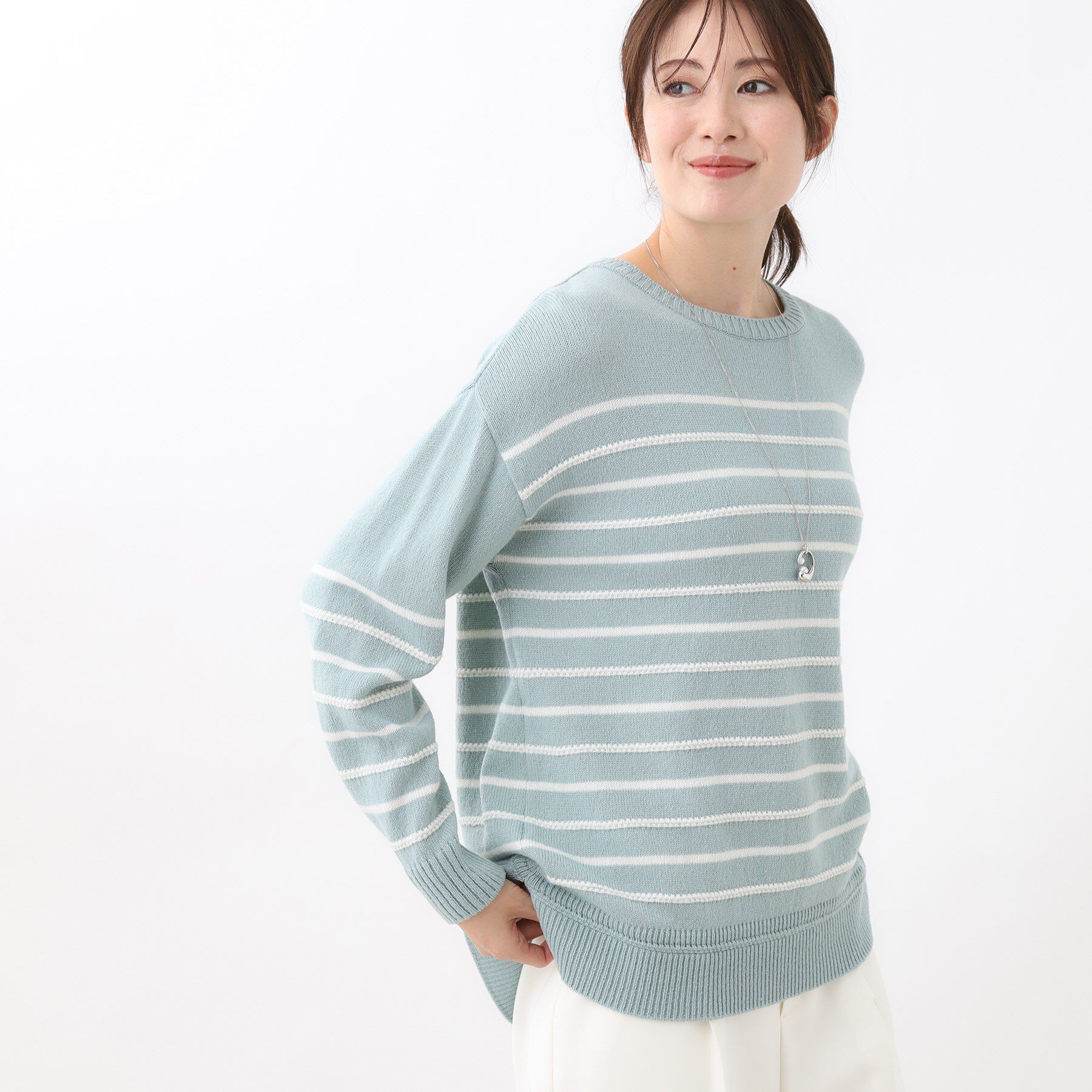 Reflect「【ゆったり着られる◎】ボートネックボーダーニット」|ニット・セーター|