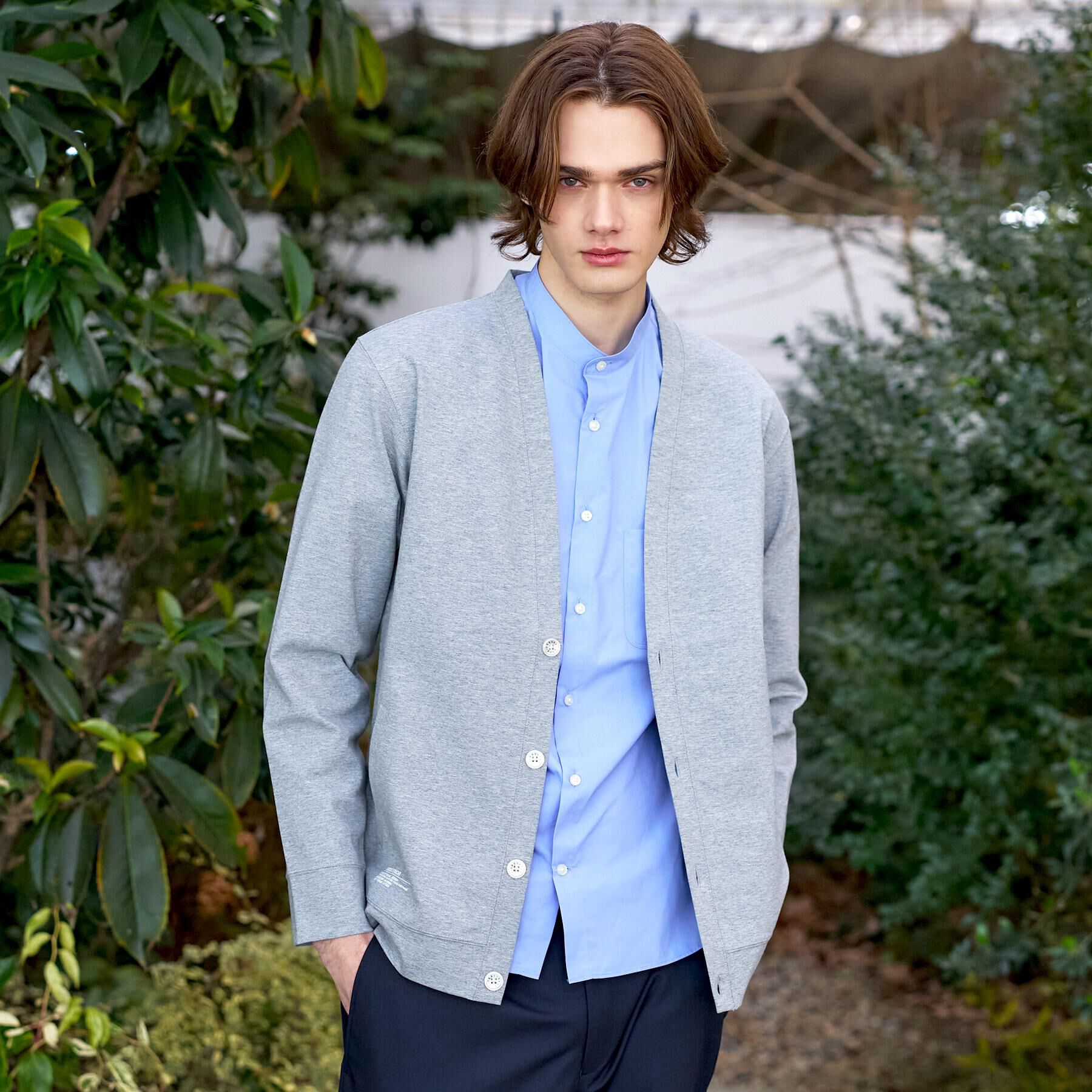 DRESSTERIOR「【接触冷感／セットアップ可】ドライタッチ ハイカウントカットソー カーディガン」|カーディガン|グレー(012)