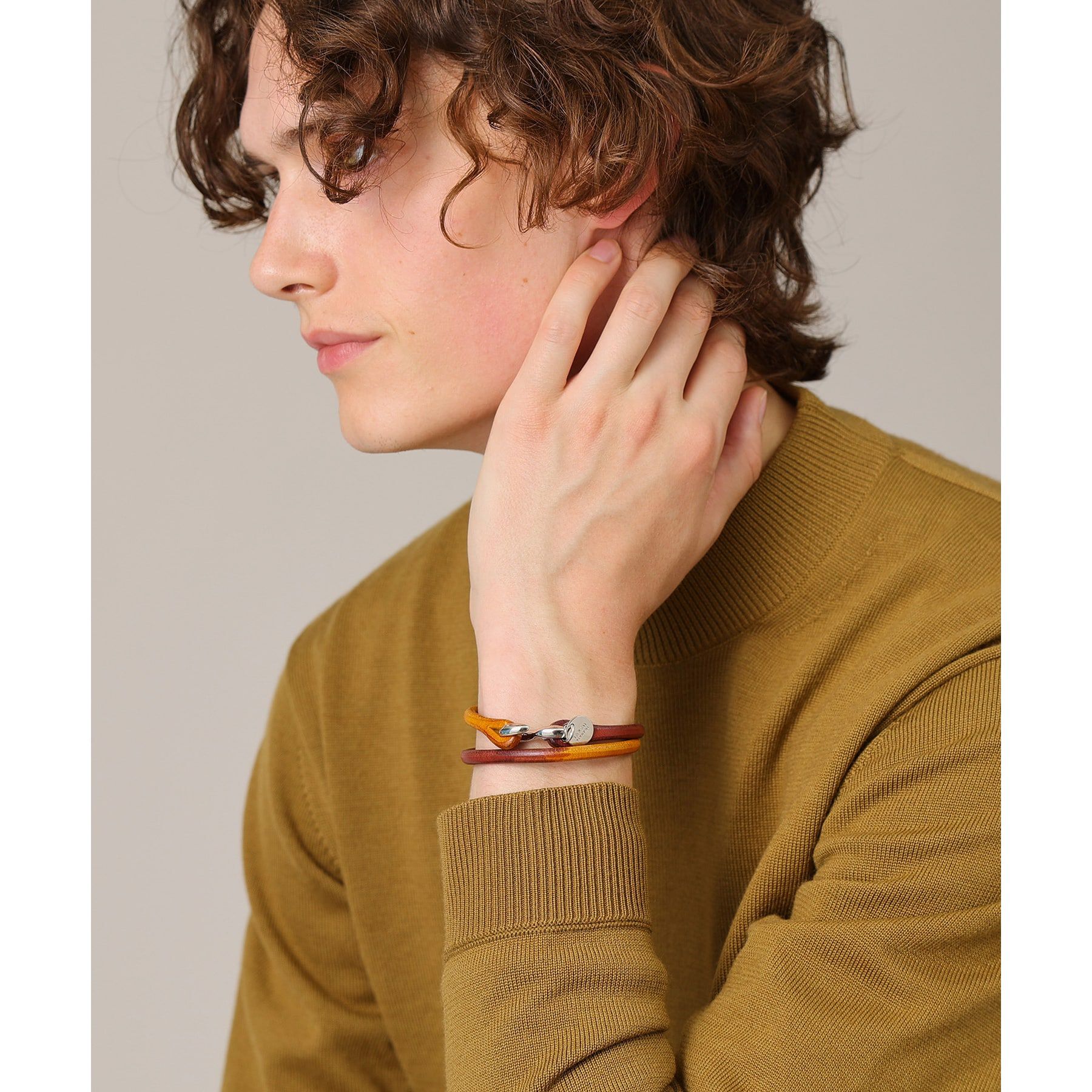 TAKEO KIKUCHI「【MADE IN JAPAN】2重巻き 染め分けレザー ブレスレット」|ブレスレット・バングル|