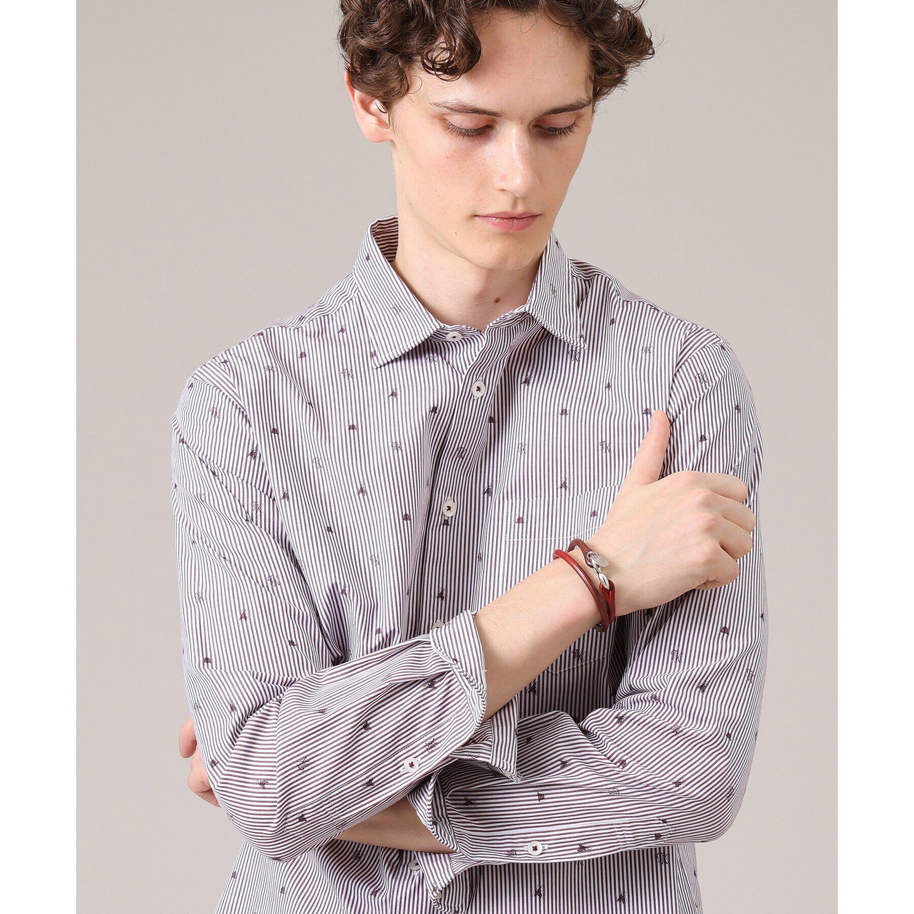 TAKEO KIKUCHI「【MADE IN JAPAN】2重巻き 染め分けレザー ブレスレット」|ブレスレット・バングル|