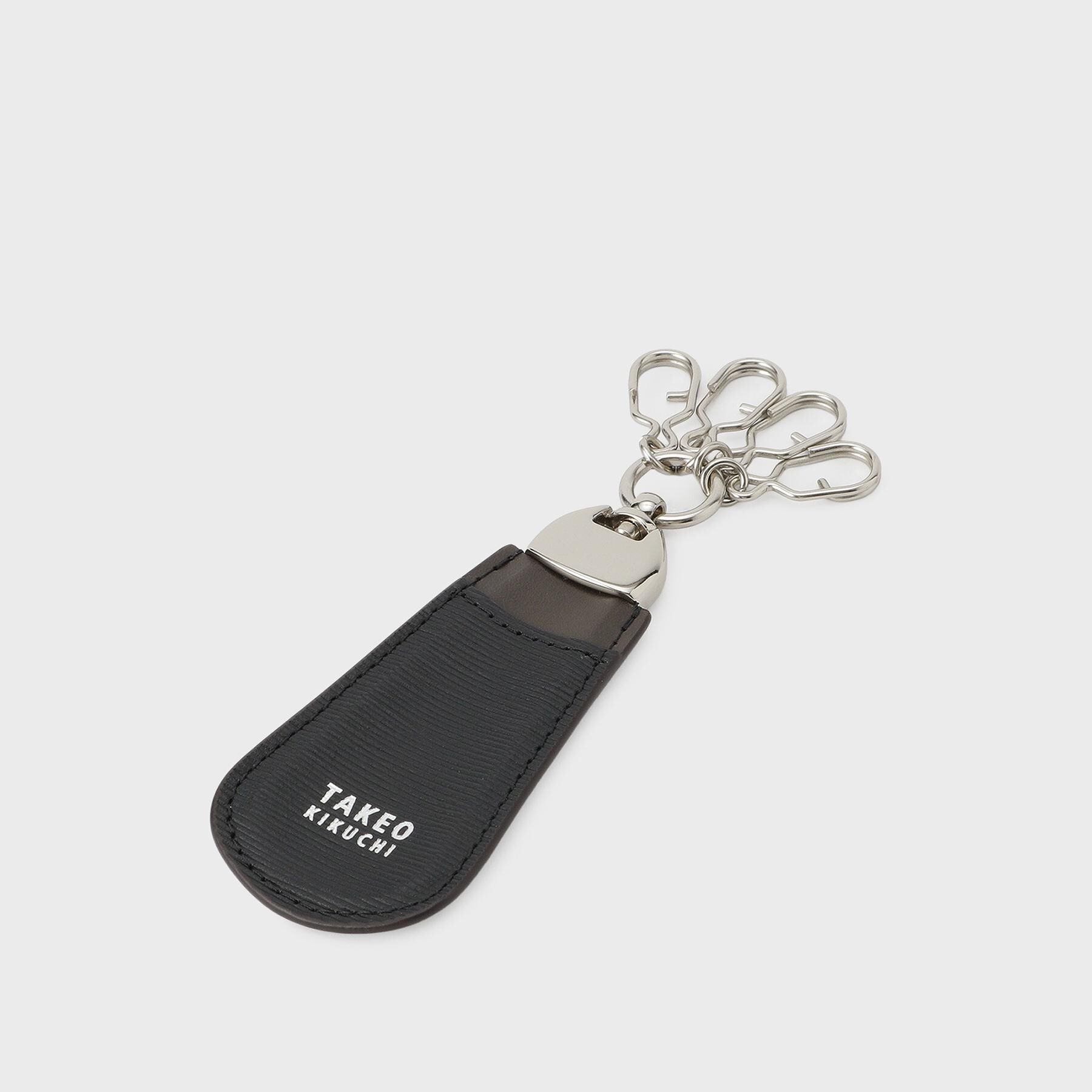 TAKEO KIKUCHI「【リップル】レザー巻きシューホーン＆4連キーホルダー」|キーケース|ブラック(019)
