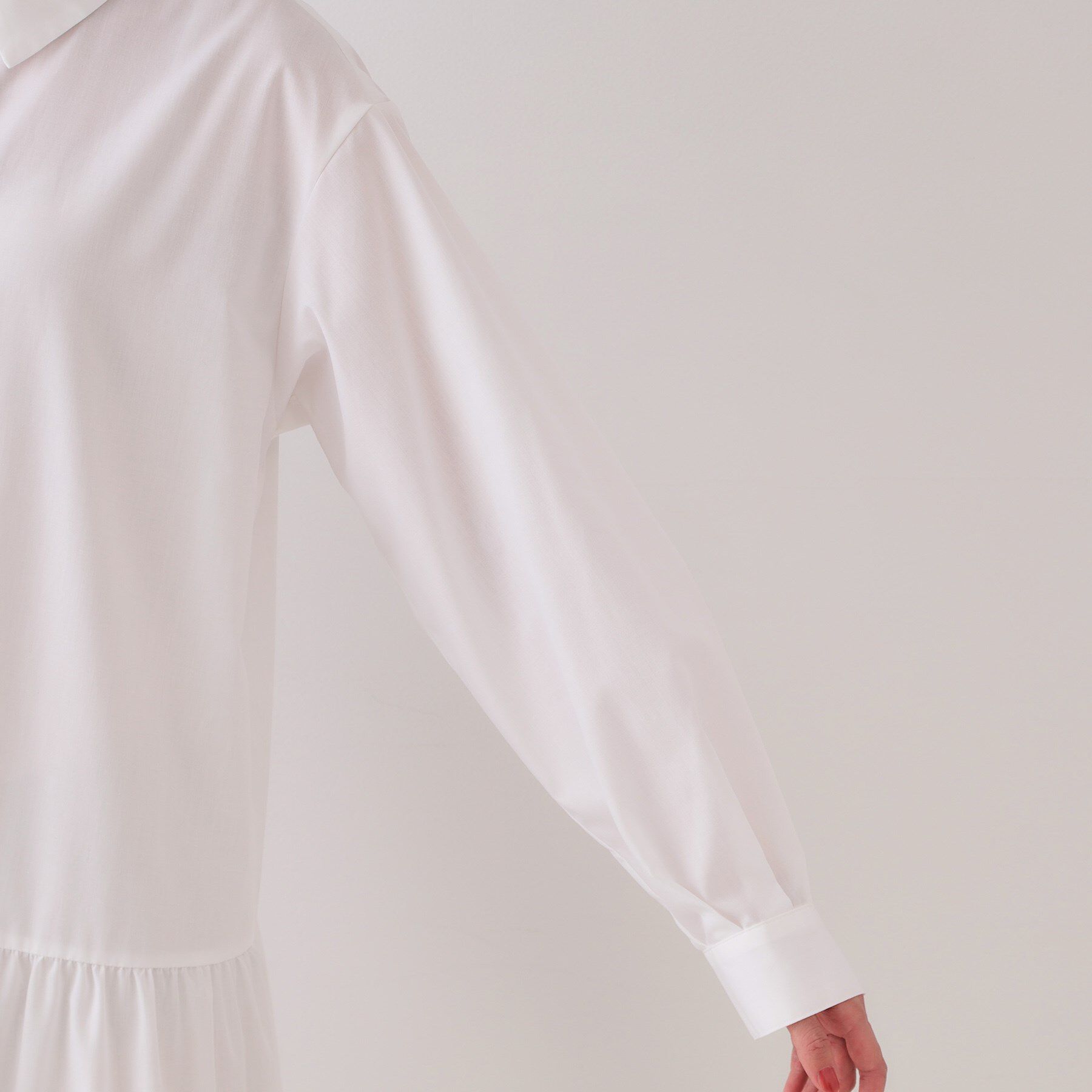 OPAQUE.CLIP「裾タックティアードシャツワンピース【洗濯機洗い可】」|ワンピース|