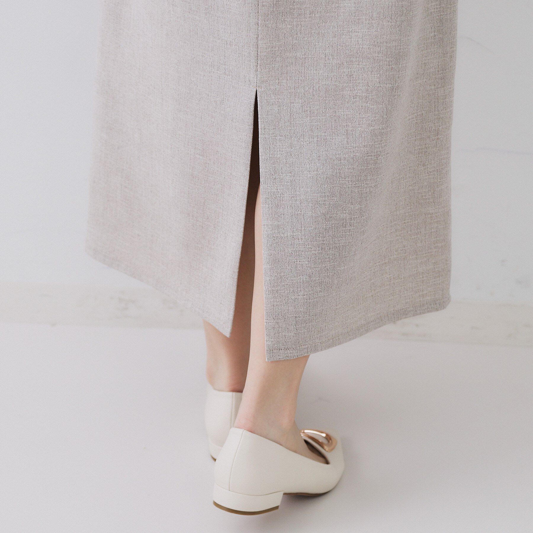 OPAQUE.CLIP「《美人百花掲載》ストレッチリネンライクタイトスカート【洗濯機洗い可】」|スカート|