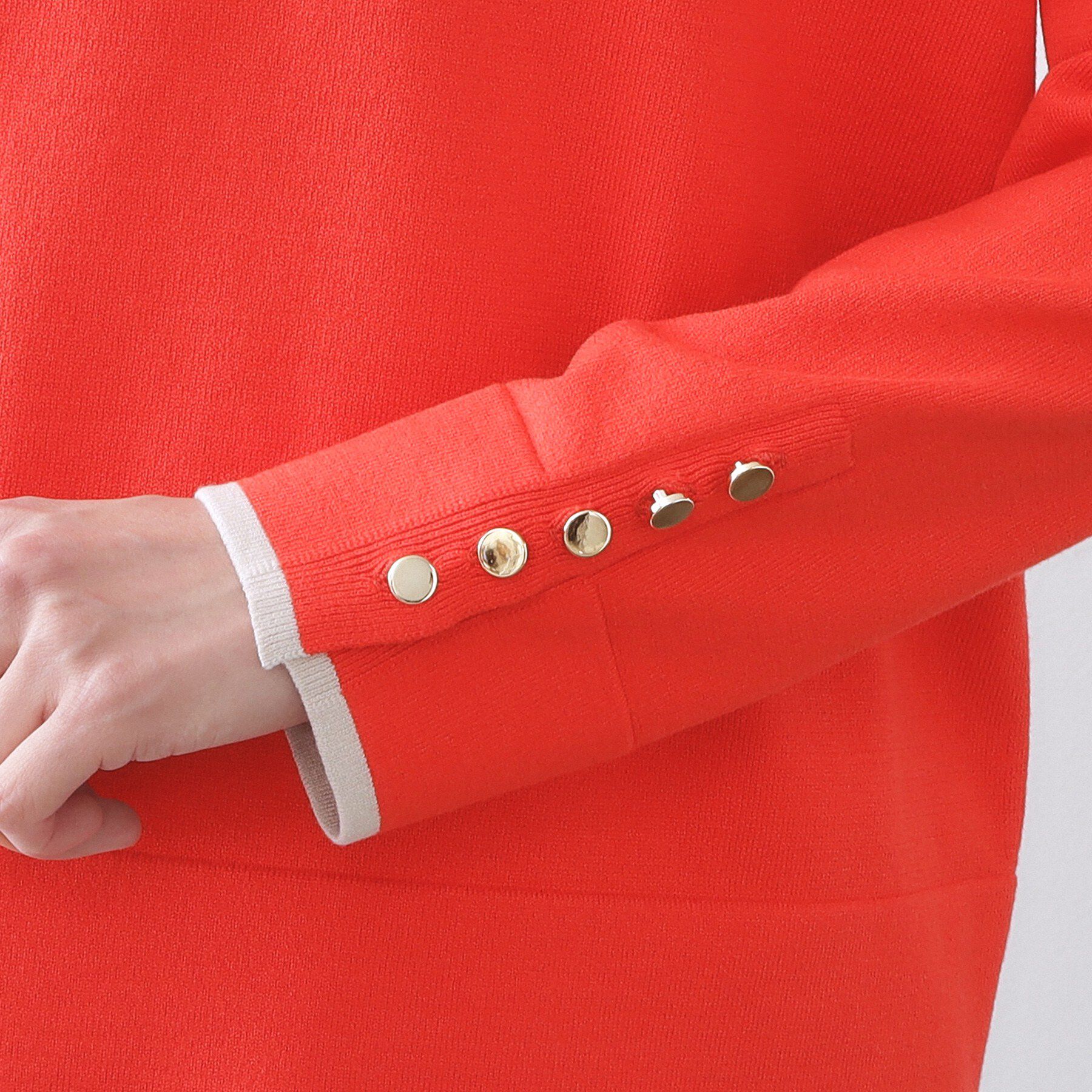 OPAQUE.CLIP「金ボタン使いリラクシーニット【洗濯機OK】」|ニット・セーター|