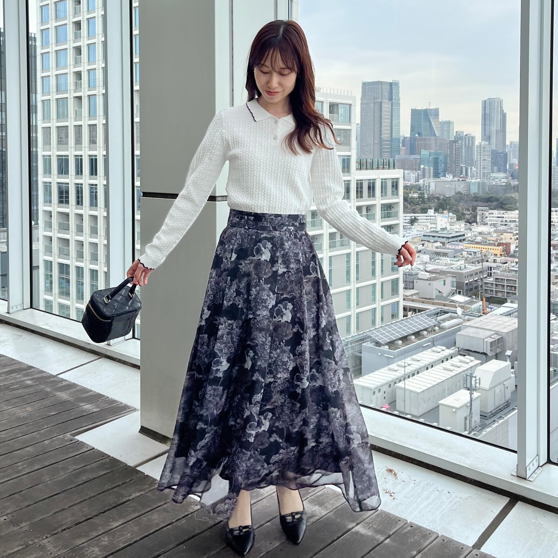 Couture broach「【洗える着映え】ビジュー釦ポロニット」|ニット・セーター|