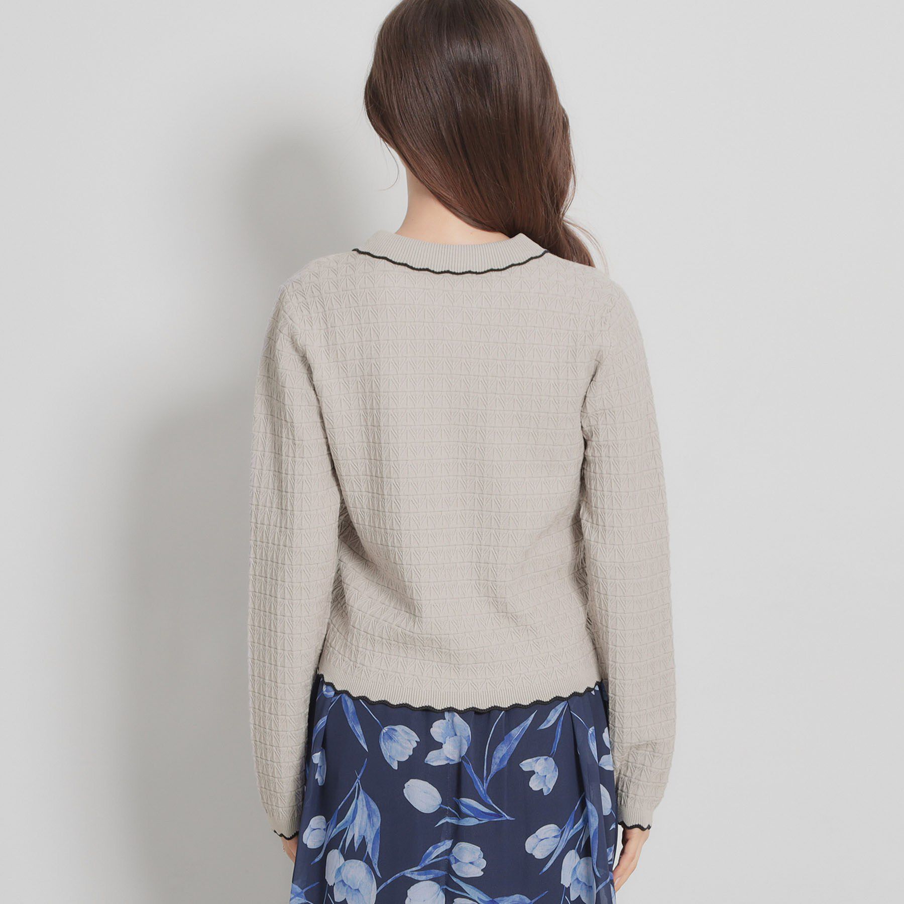 Couture broach「【洗える着映え】ビジュー釦ポロニット」|ニット・セーター|