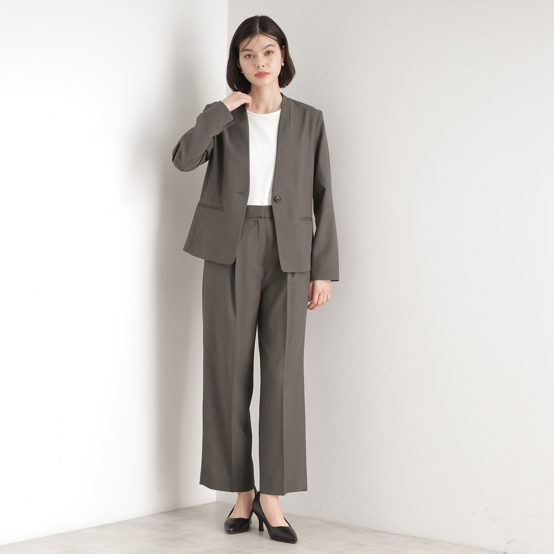 THE SHOP TK「【セットアップ可】ノーカラージャケット」|ノーカラージャケット|