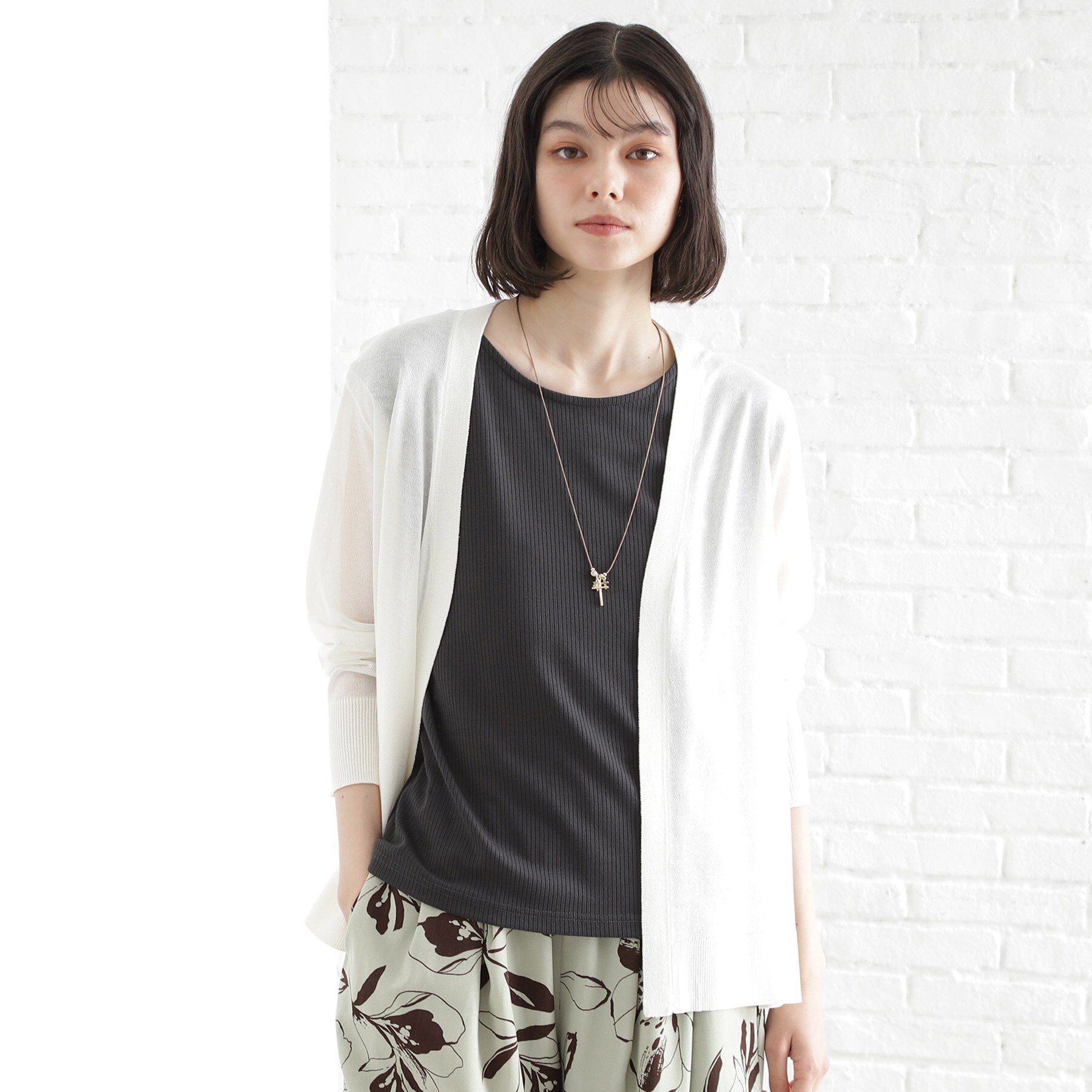 THE SHOP TK「シアーカーディガン【洗濯機OK】」|カーディガン|