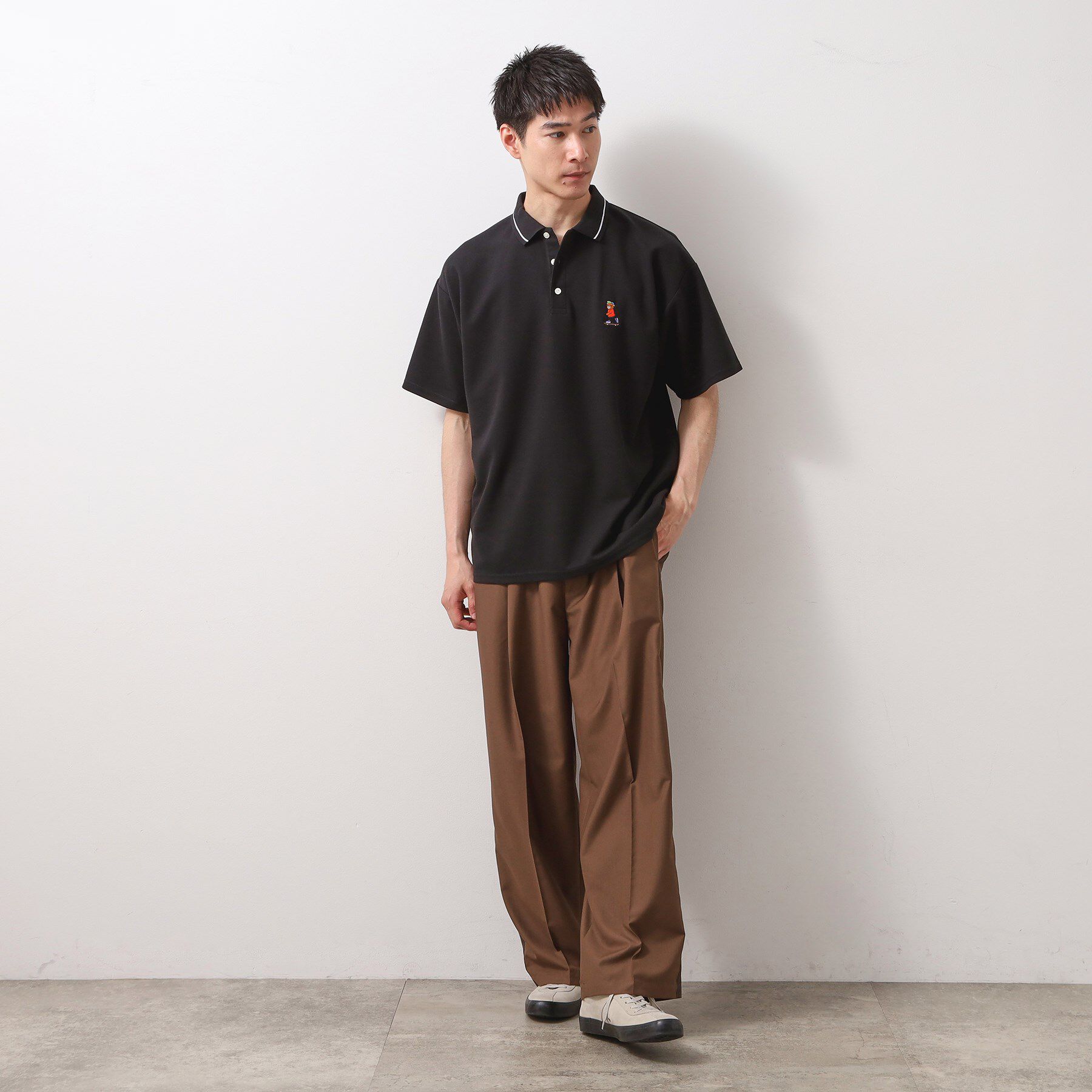 THE SHOP TK「アニマル刺繍半袖ポロシャツ　【洗濯機OK/ユニセックス】」|ポロシャツ|
