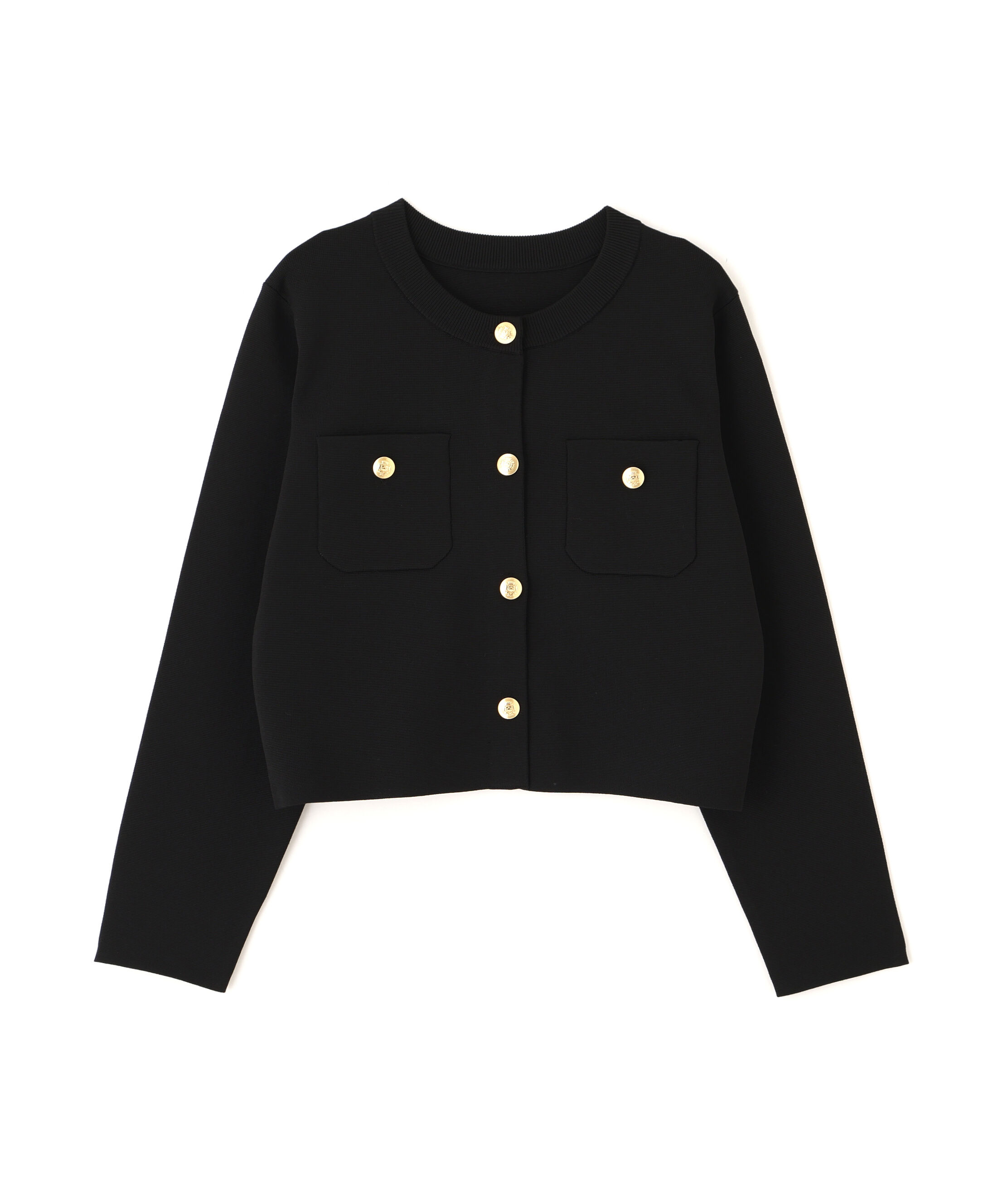  「エンブレムボタンニットジャケット」|ニット・セーター|