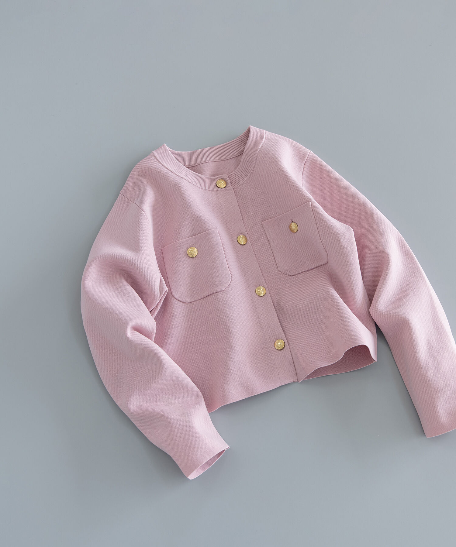  「エンブレムボタンニットジャケット」|ニット・セーター|