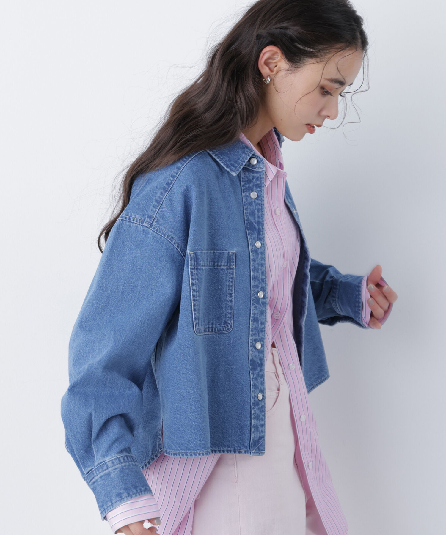  「〈N.〉クロップドデニムシャツ」|シャツ・ブラウス|