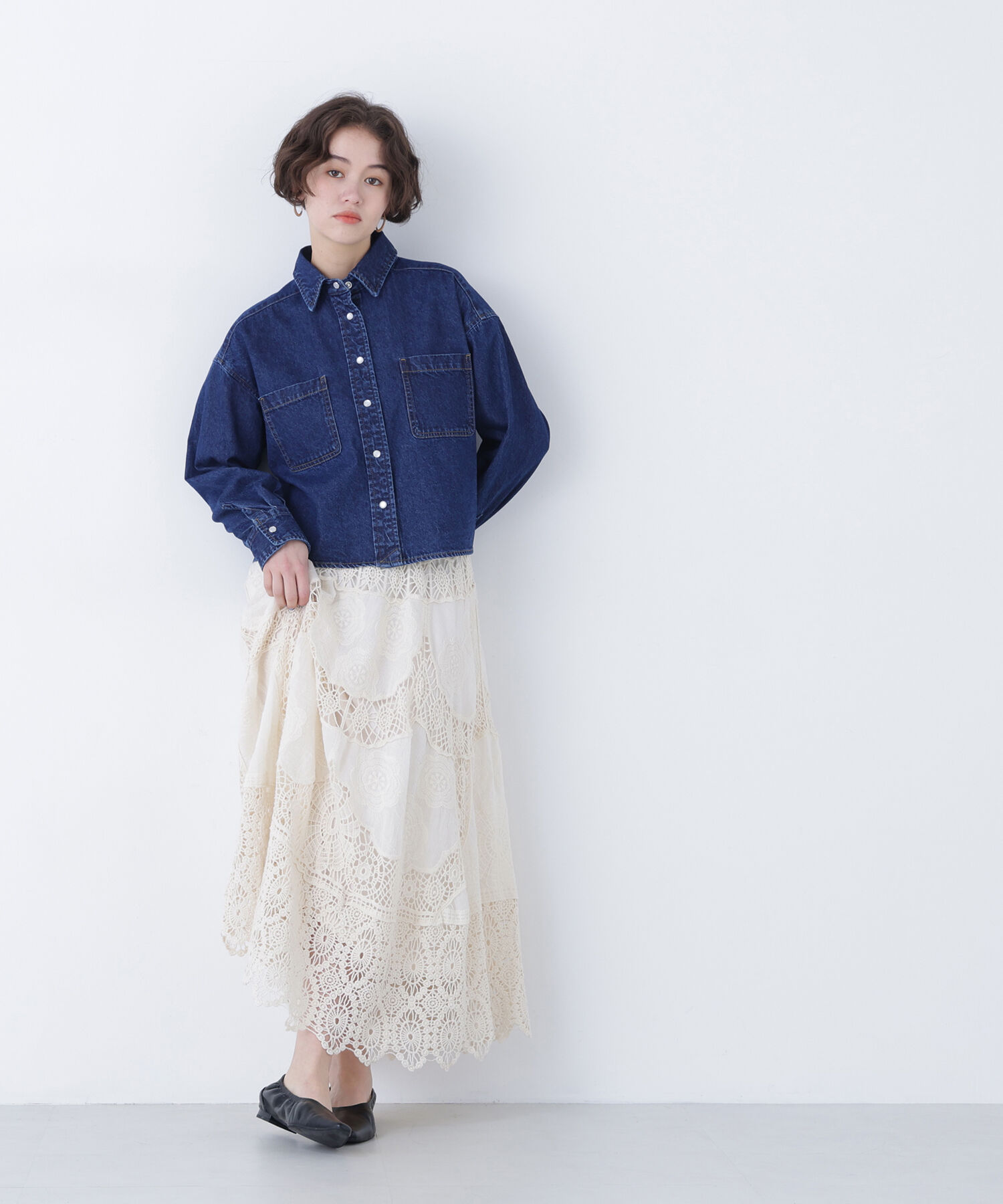  「〈N.〉クロップドデニムシャツ」|シャツ・ブラウス|