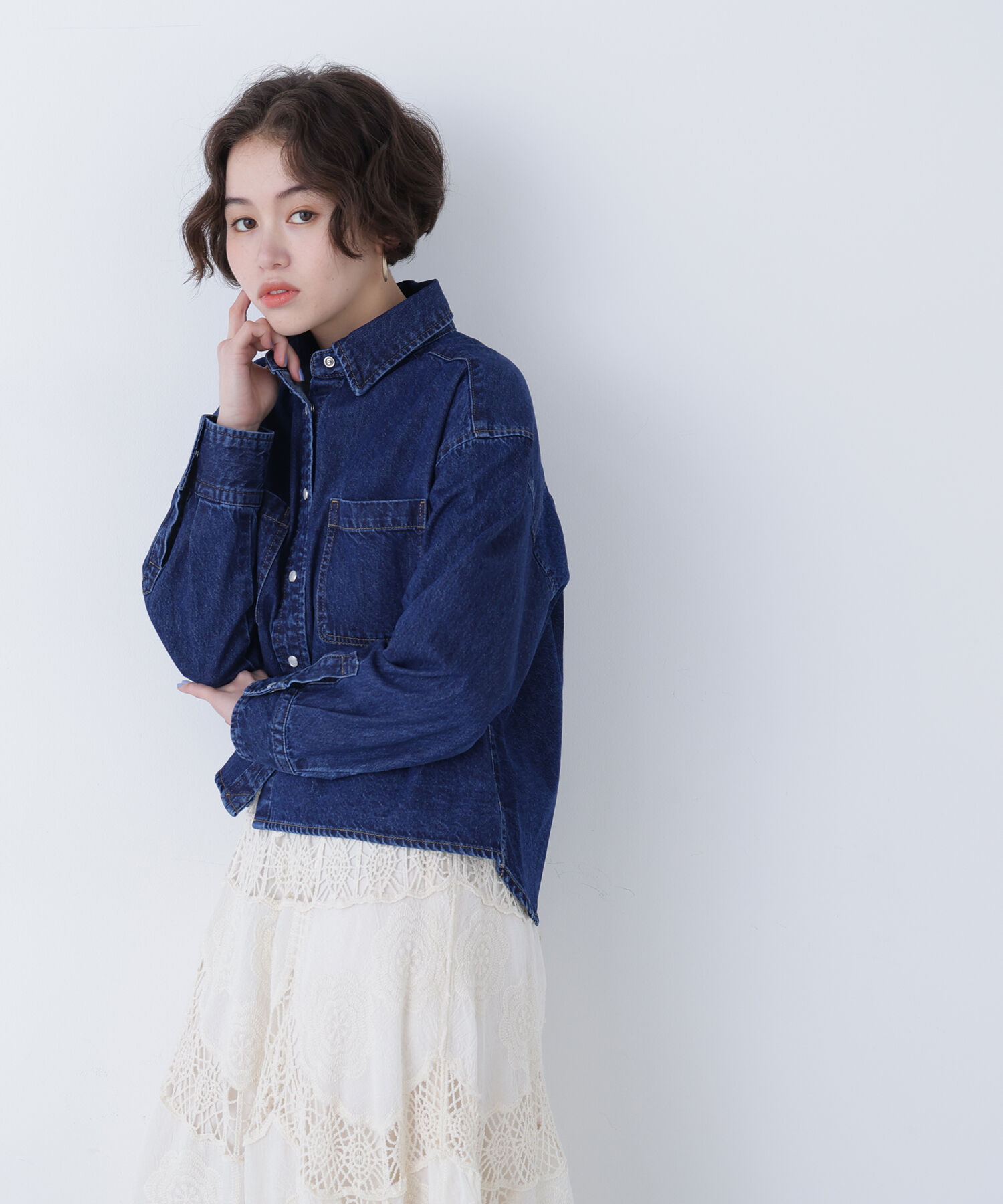  「〈N.〉クロップドデニムシャツ」|シャツ・ブラウス|