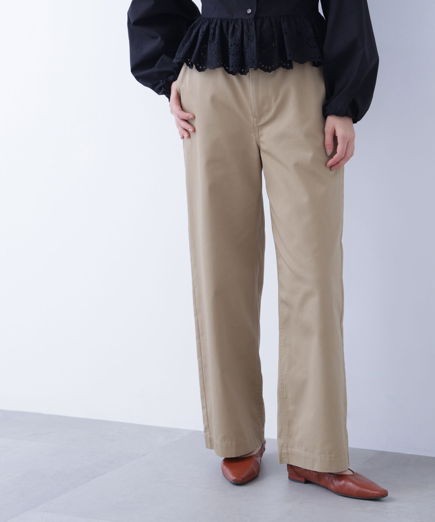  「〈N.〉 ベーシックチノパンツ」|その他|ベージュ1