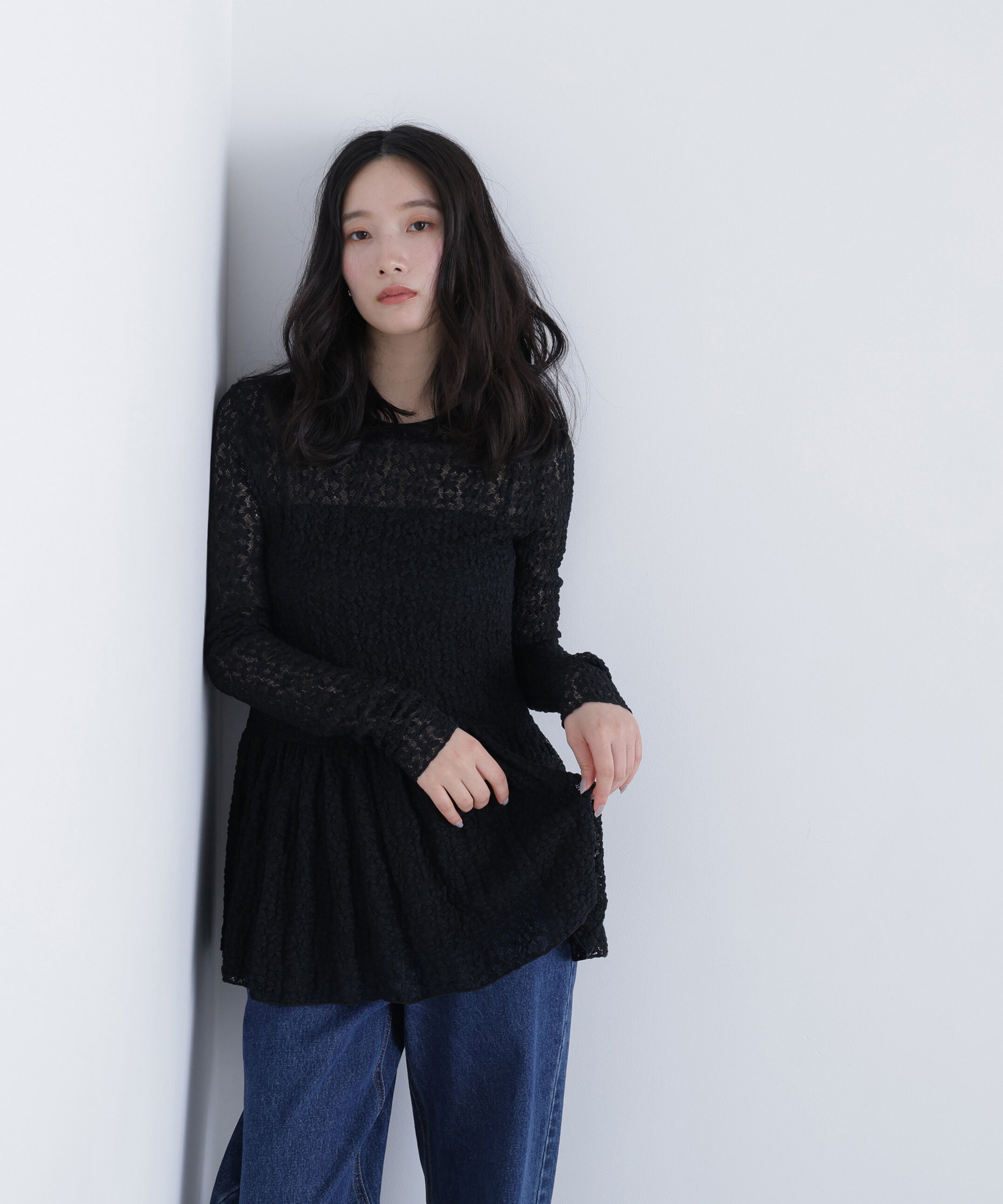  「〈N.〉 レースペプラムトップス」|Tシャツ・カットソー|