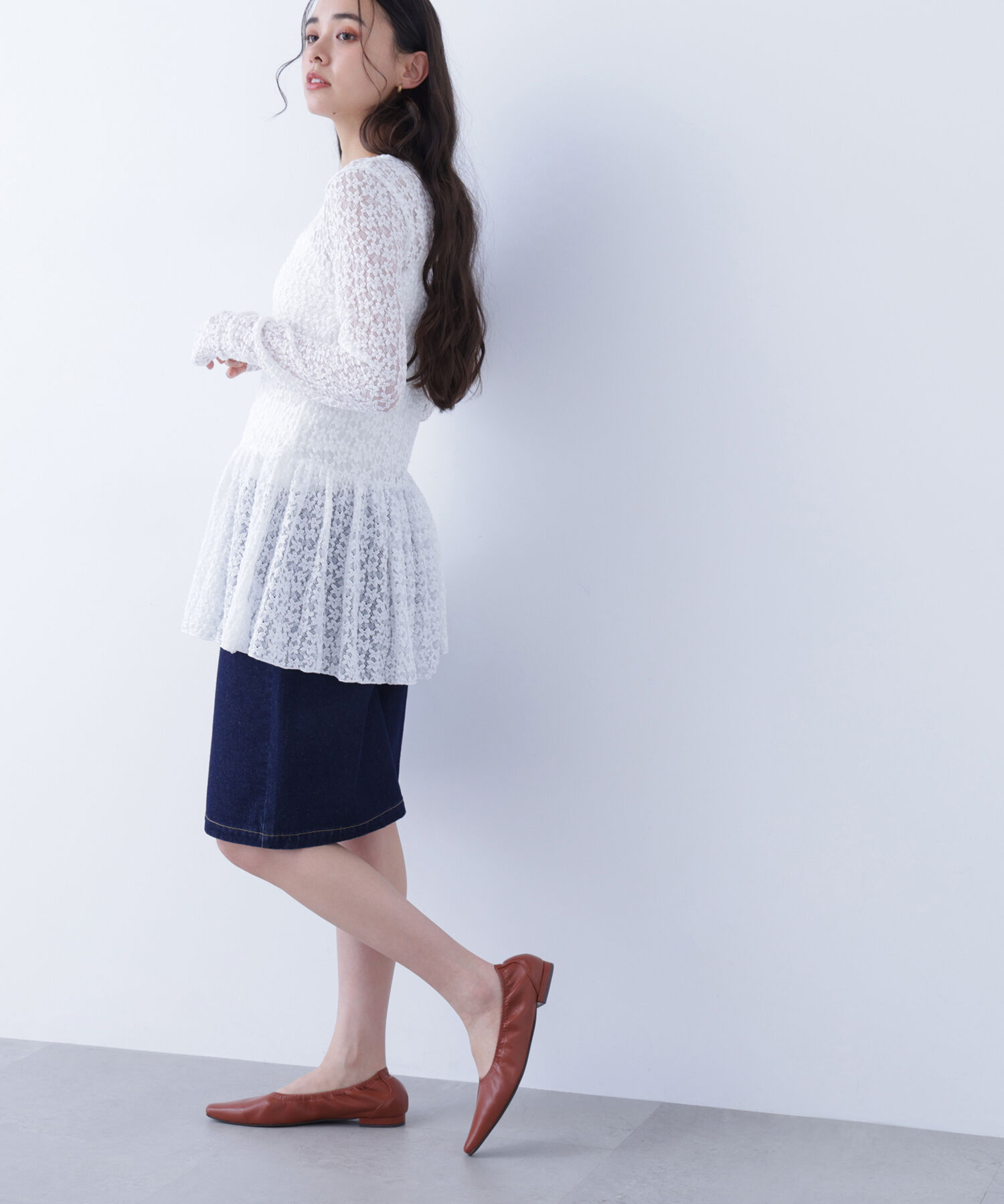  「〈N.〉 レースペプラムトップス」|Tシャツ・カットソー|