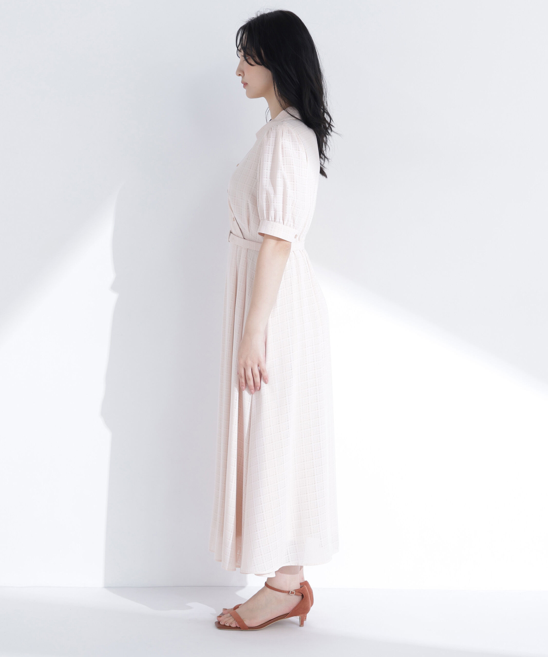  「シャドーチェックカシュクールワンピース」|ワンピース|