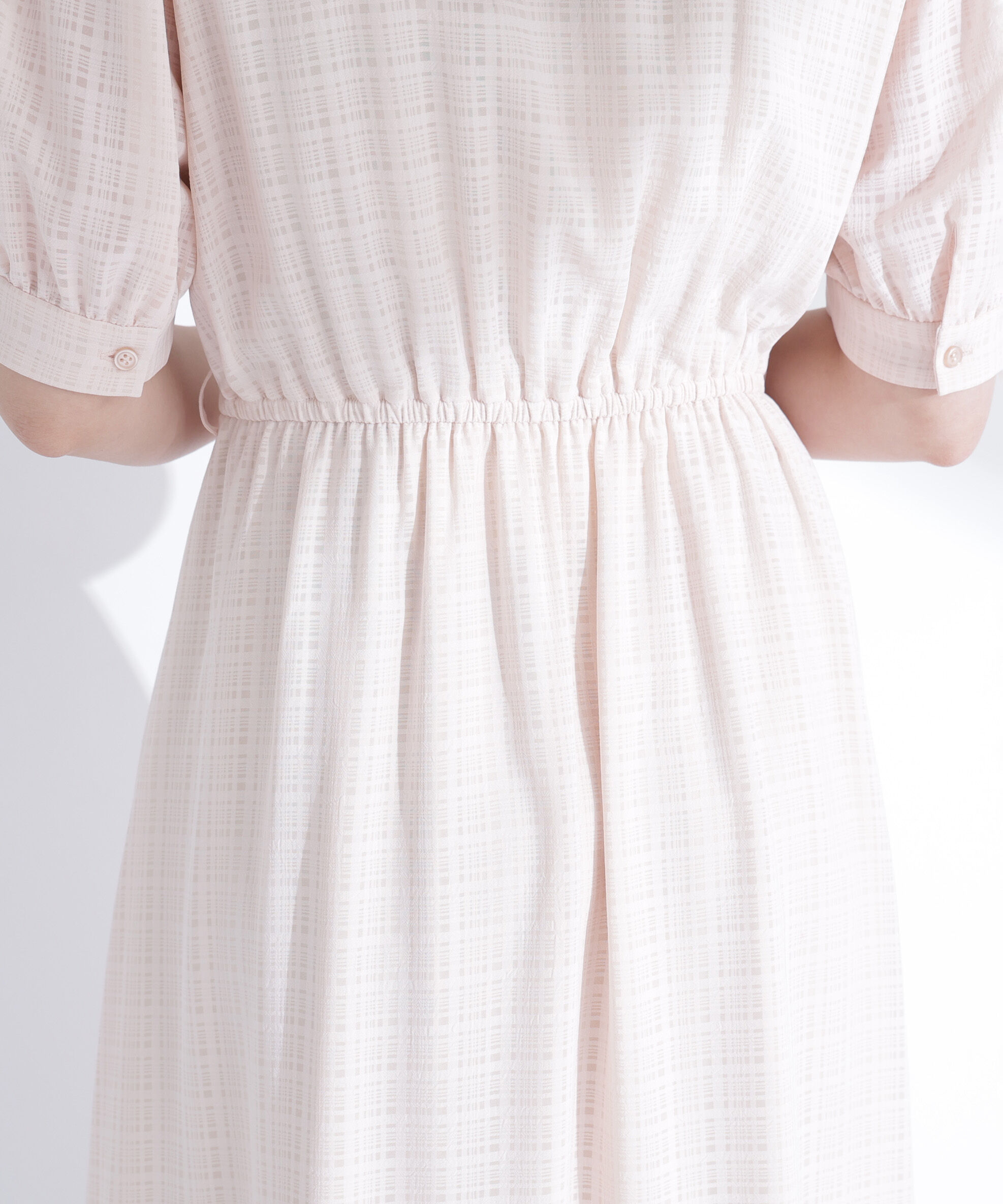  「シャドーチェックカシュクールワンピース」|ワンピース|