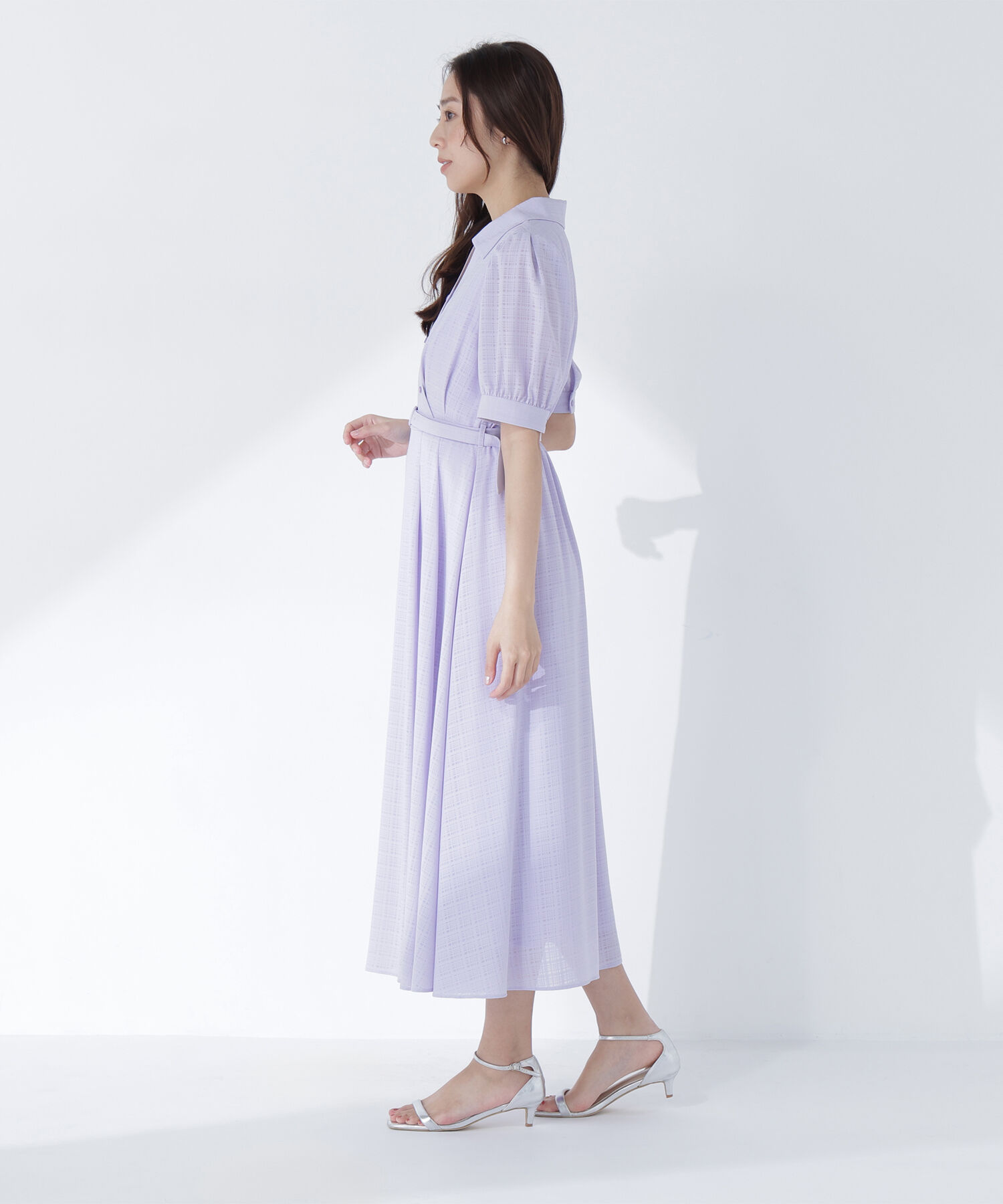  「シャドーチェックカシュクールワンピース」|ワンピース|