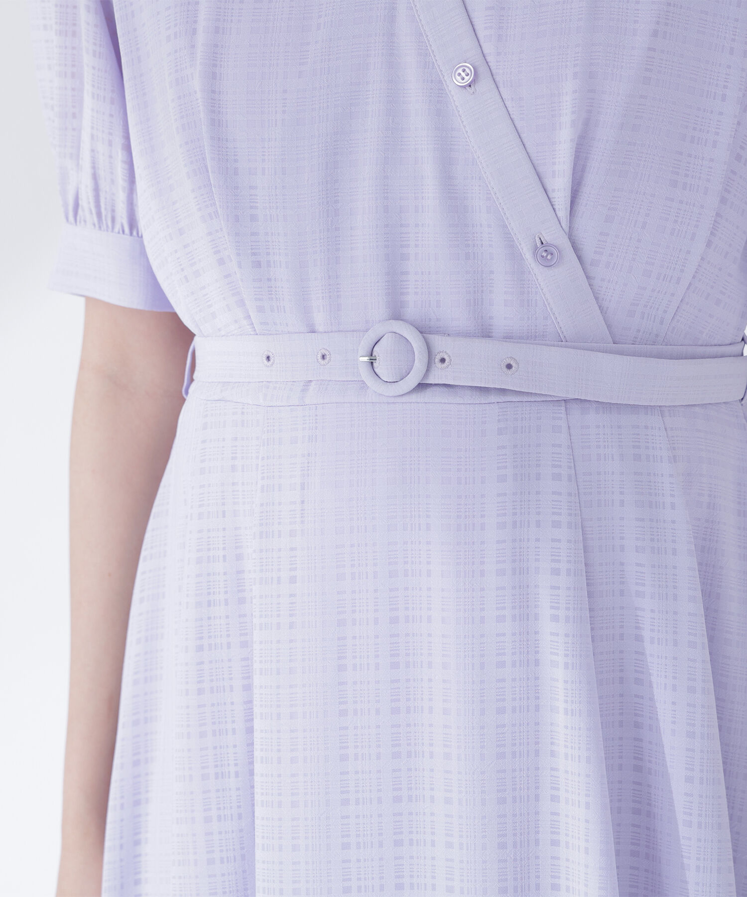  「シャドーチェックカシュクールワンピース」|ワンピース|