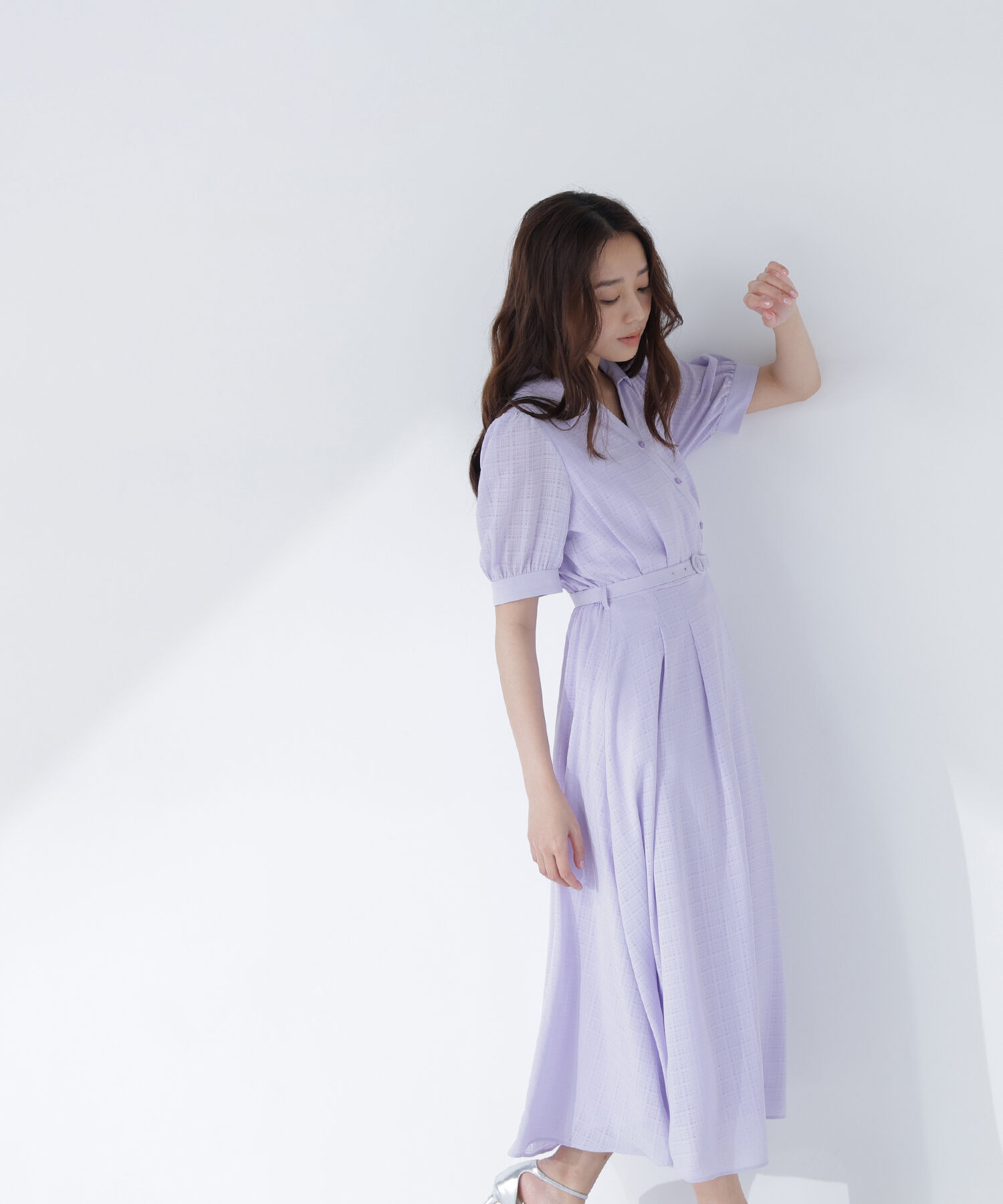  「シャドーチェックカシュクールワンピース」|ワンピース|