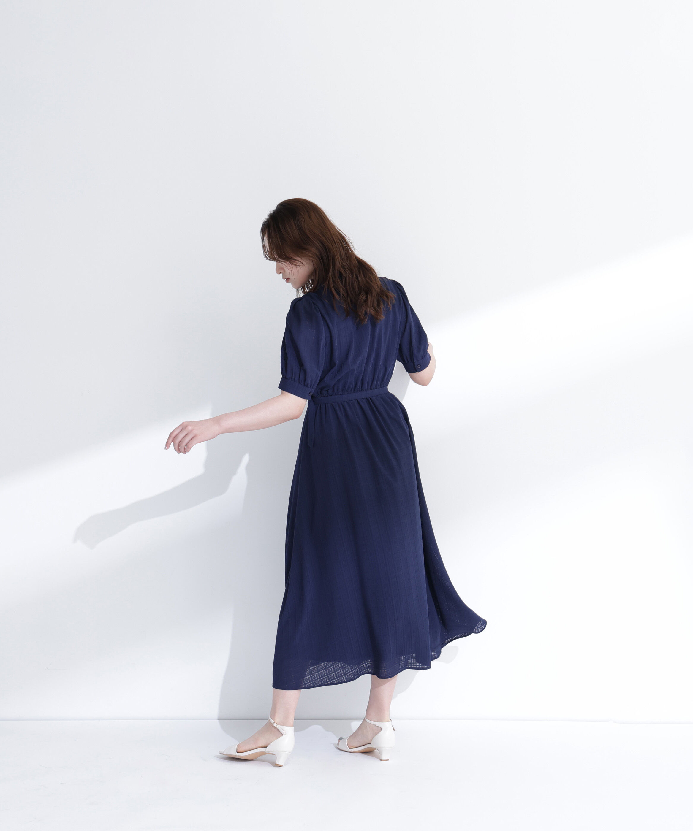  「シャドーチェックカシュクールワンピース」|ワンピース|