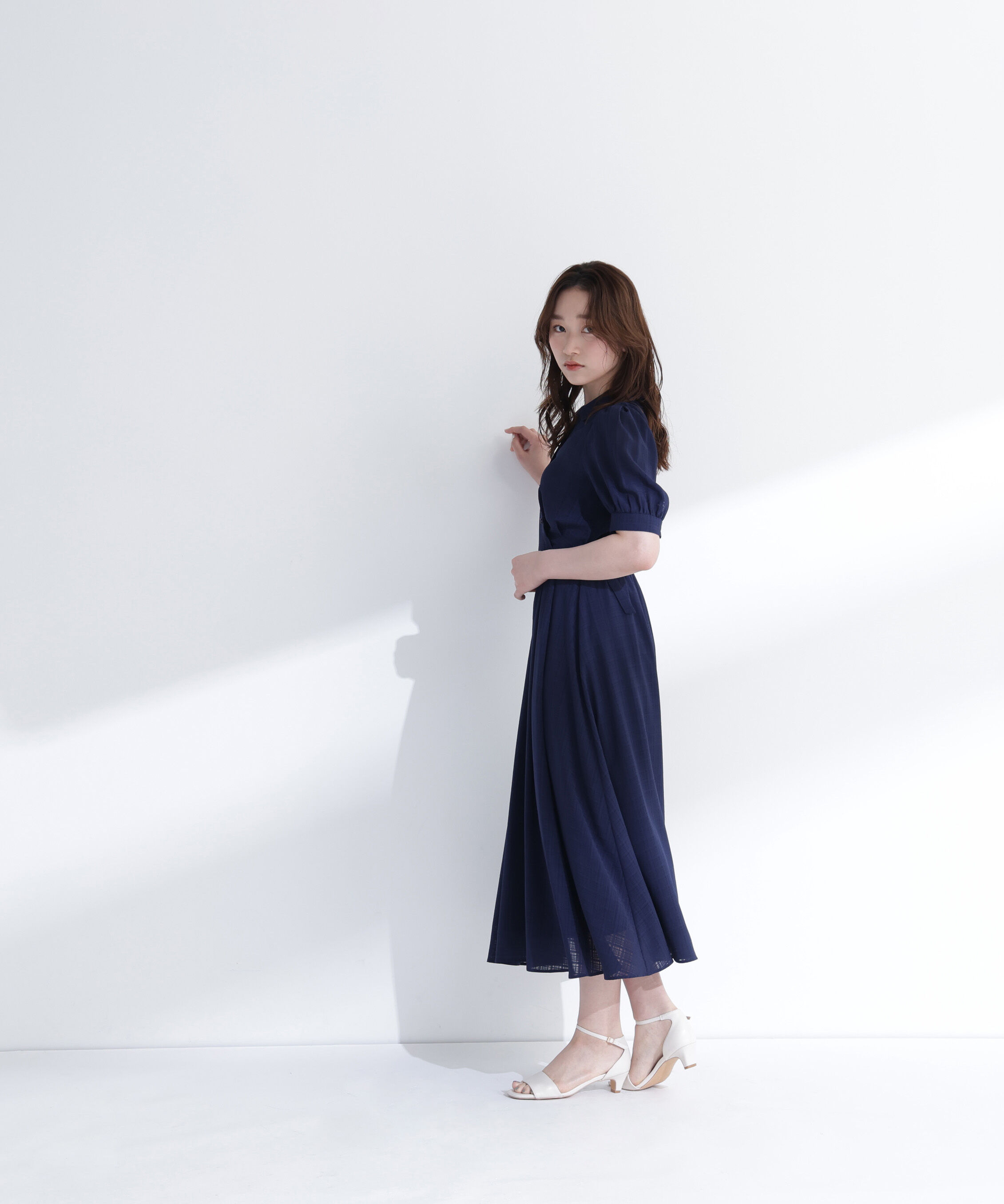  「シャドーチェックカシュクールワンピース」|ワンピース|