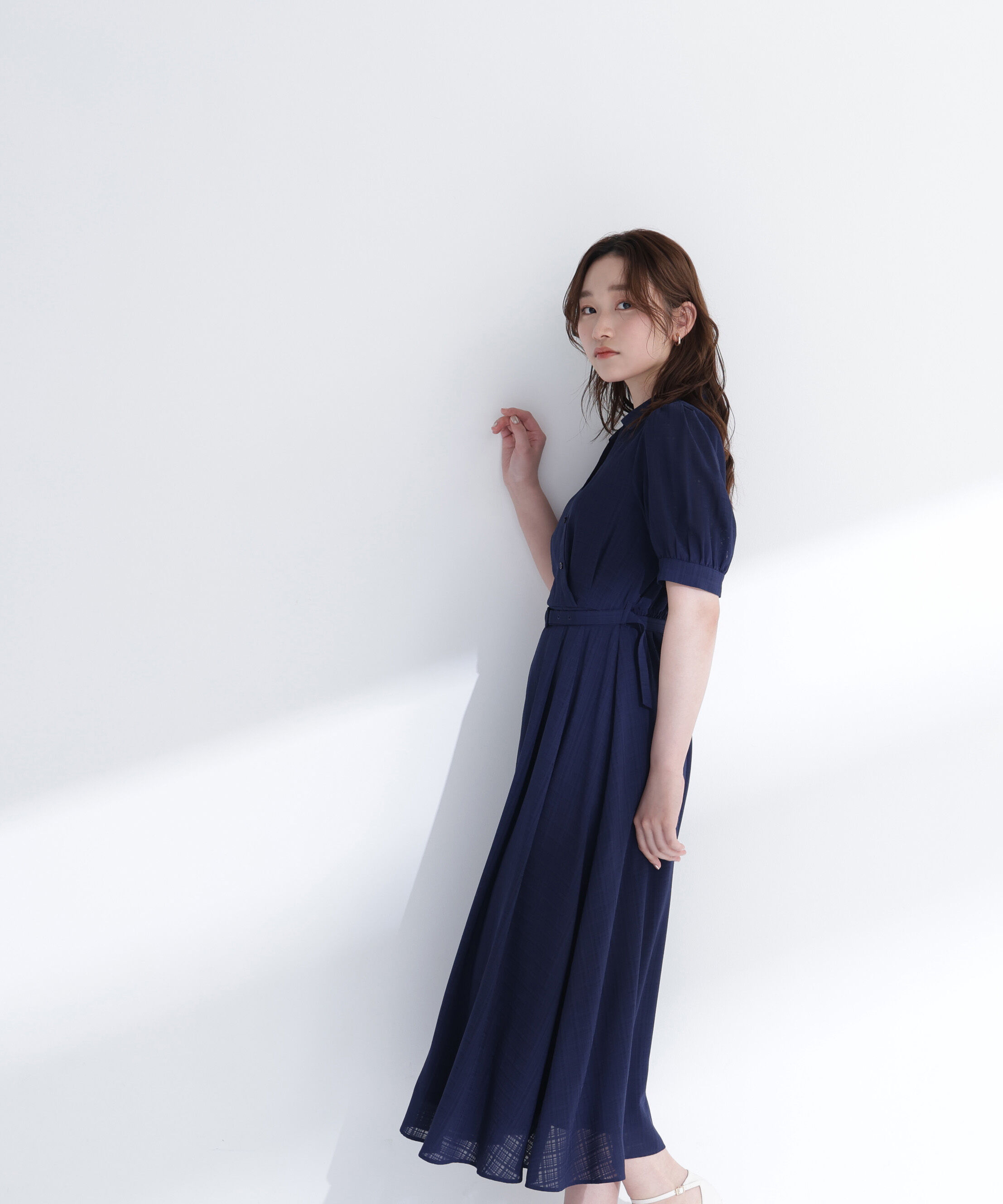  「シャドーチェックカシュクールワンピース」|ワンピース|