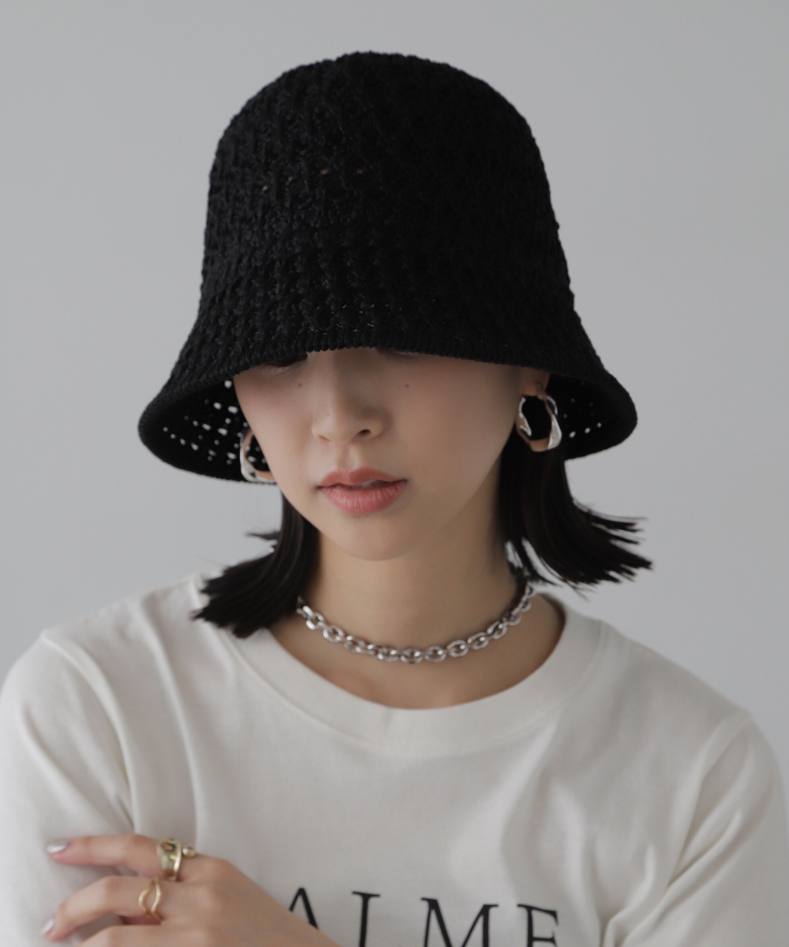  「クロシェハット」|ソックス|ブラック