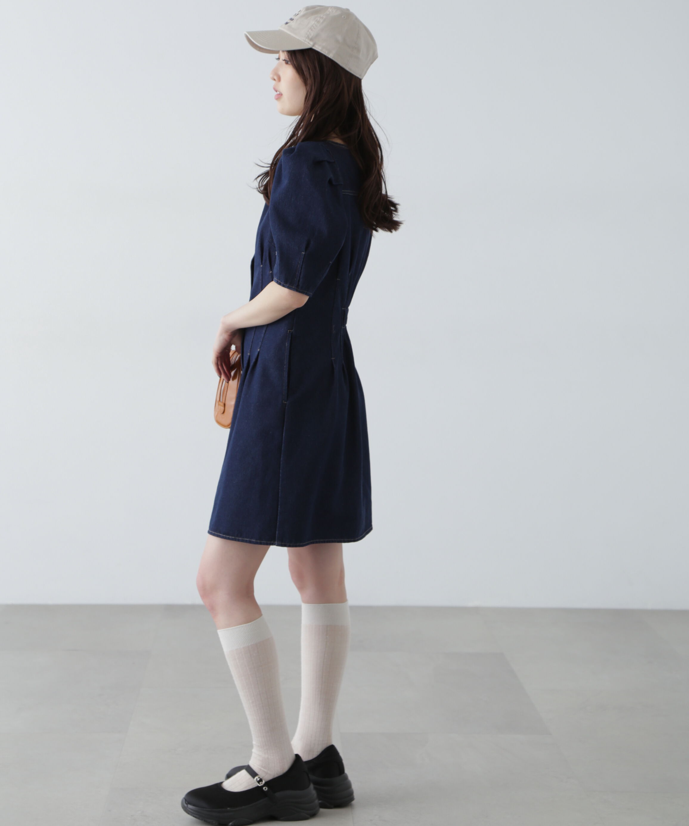  「デニムミニワンピース」|ワンピース|