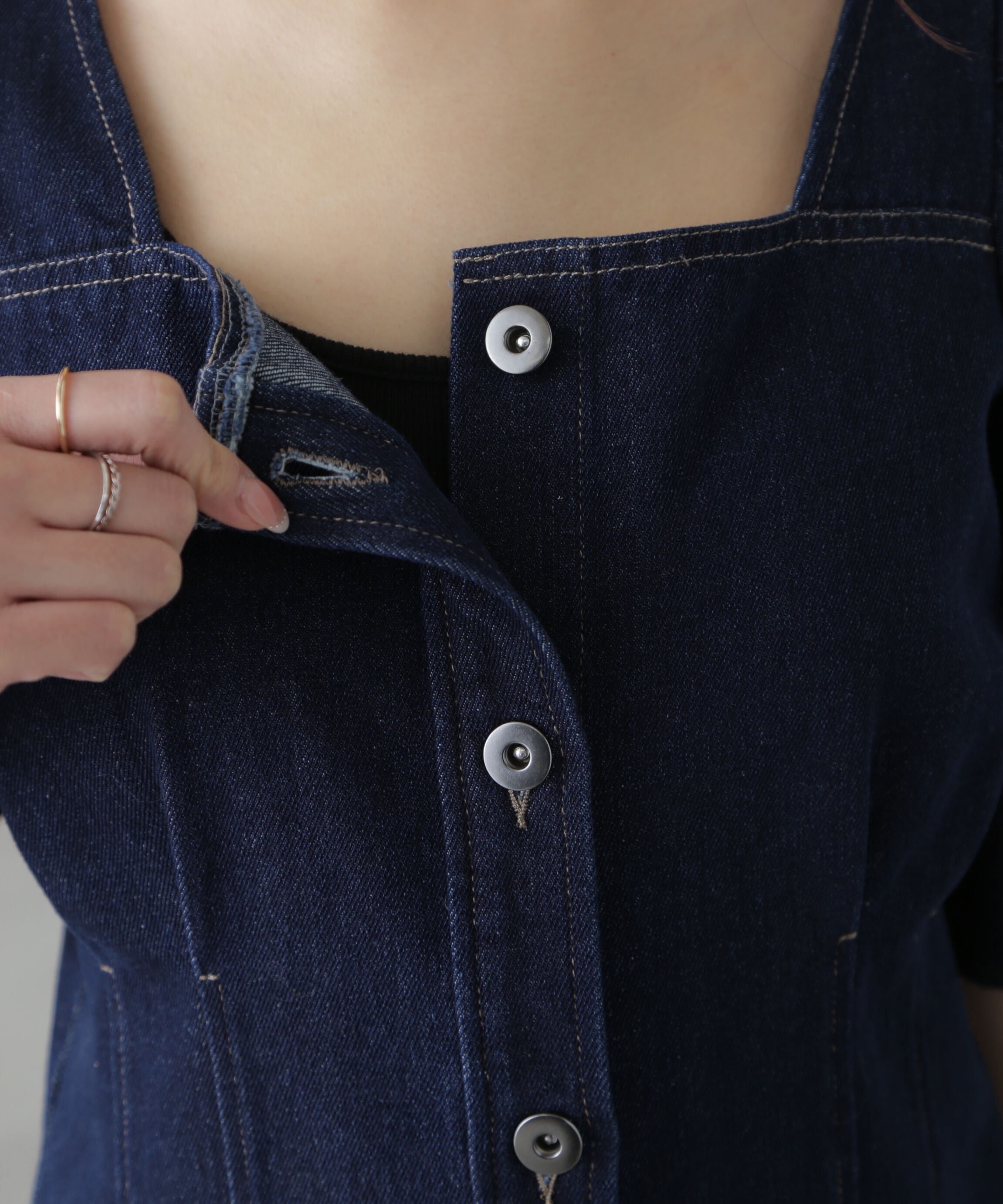  「デニムミニワンピース」|ワンピース|